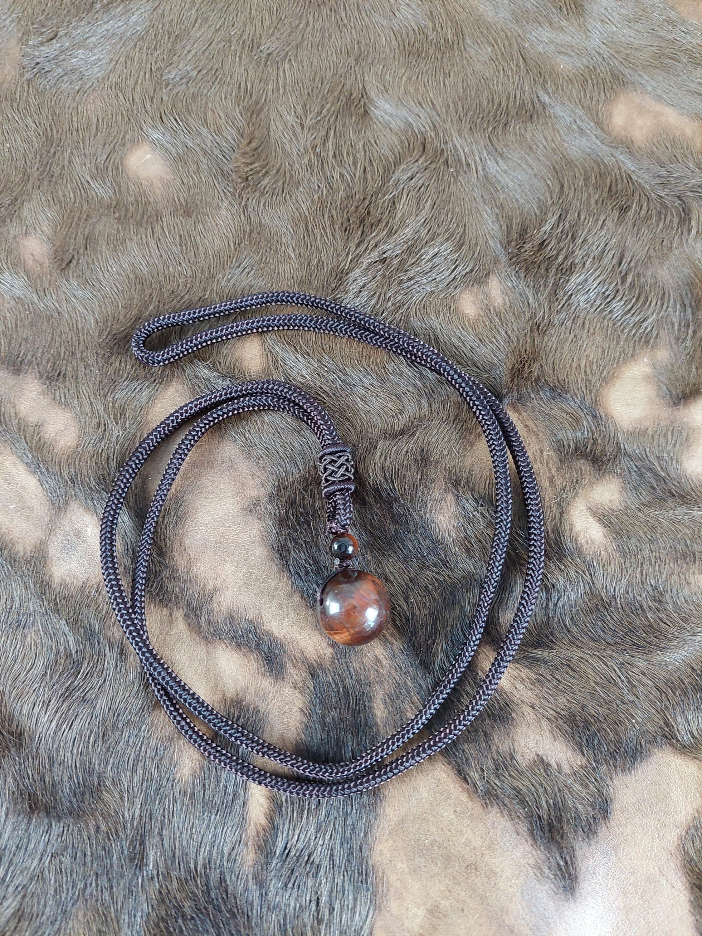 Halsketten mit Amethyst oder roten bzw. gelben Tigeraugen Perlen, handgemachter Schmuck - image 5