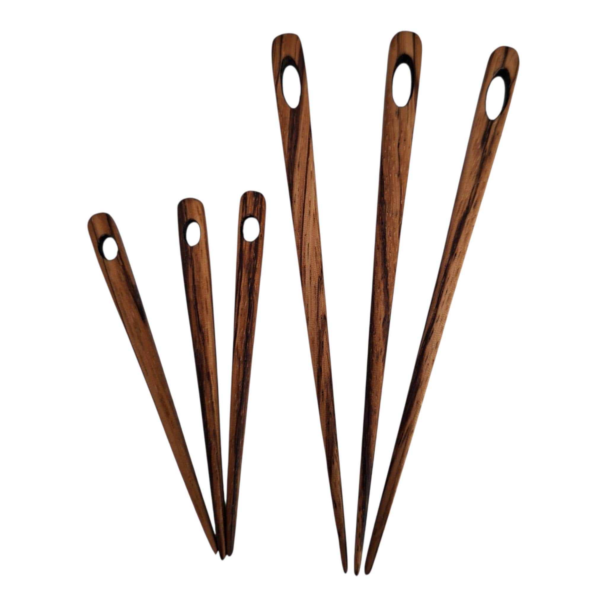 75 mm oder 120 mm Nadel aus Zebrano Holz zum Nalbinden, Wikinger Werkzeug, nålbinding Nadel, Nalbinding