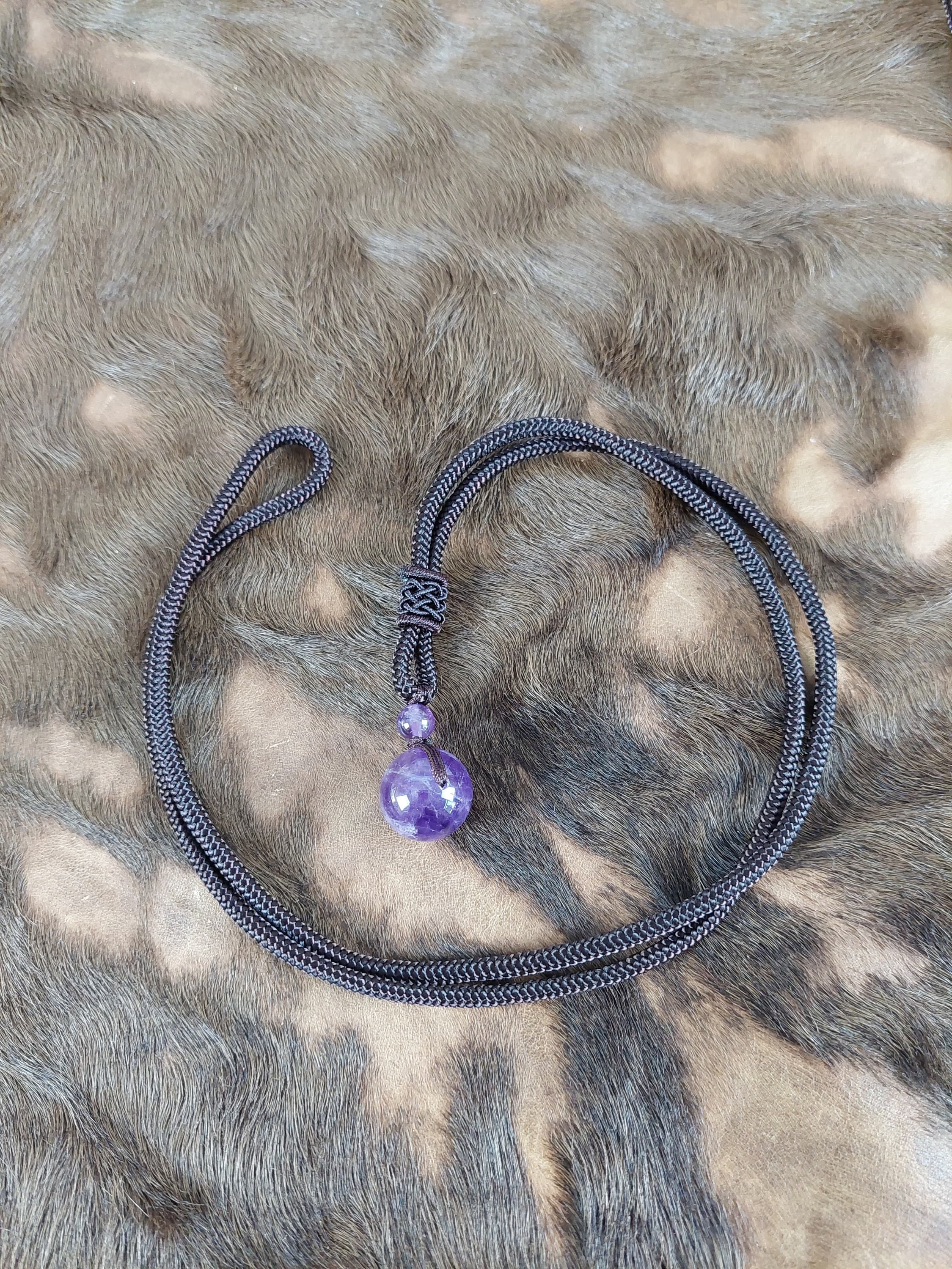 Halsketten mit Amethyst oder roten bzw. gelben Tigeraugen Perlen, handgemachter Schmuck - image 4