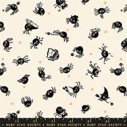 Freaky Familiars Spider Sense Natural Fabric | Ruby Star Society | Halloween Spider Fabric | Quilting Cotton