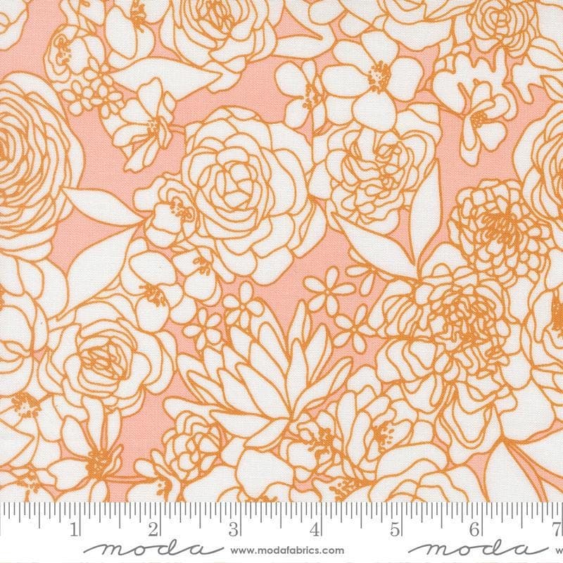 Moda True To Hue Blush Floral Quilting Cotton Fabric | Pink Sewing Yardage
