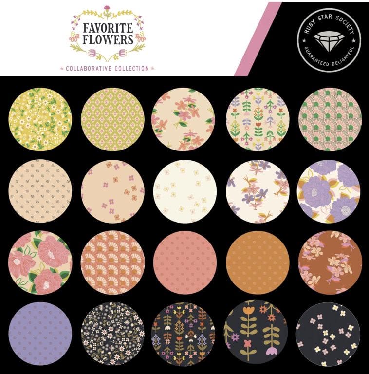 Fabric, Favorite Flowers- Inflorescence- Soft Black, Fabric by the yard, Ruby Star Society, Moda, Sew, Quilting, Embroidery, Floral, Cotton