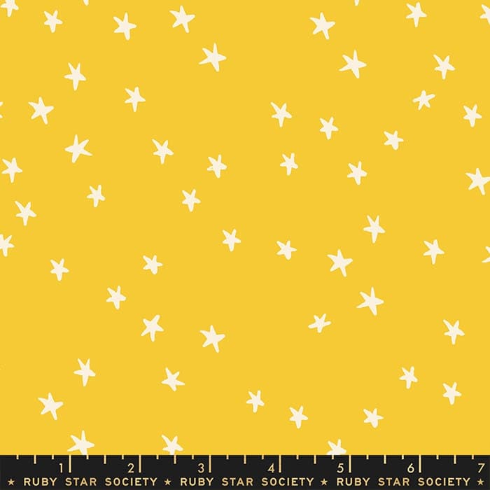 Starry Sunshine Fabric by Ruby Star Society: Yellow Cotton