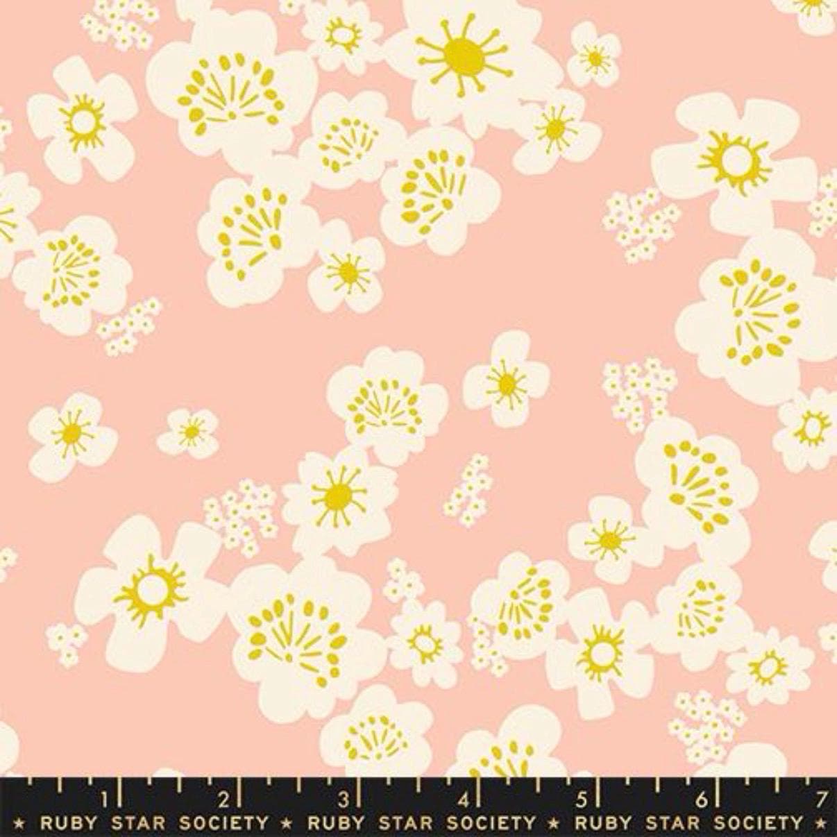 Peach Blossom Fabric | Ruby Star Society Paper Cuts 2, Modern Quilting Cotton
