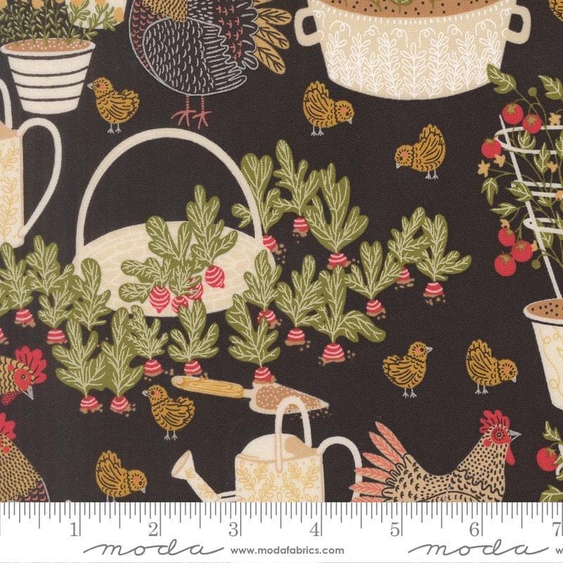 The Henhouse Iron Fabric by Gingiber | Moda Fabrics Yardage | Farmhouse Chicken Quilt Fabric