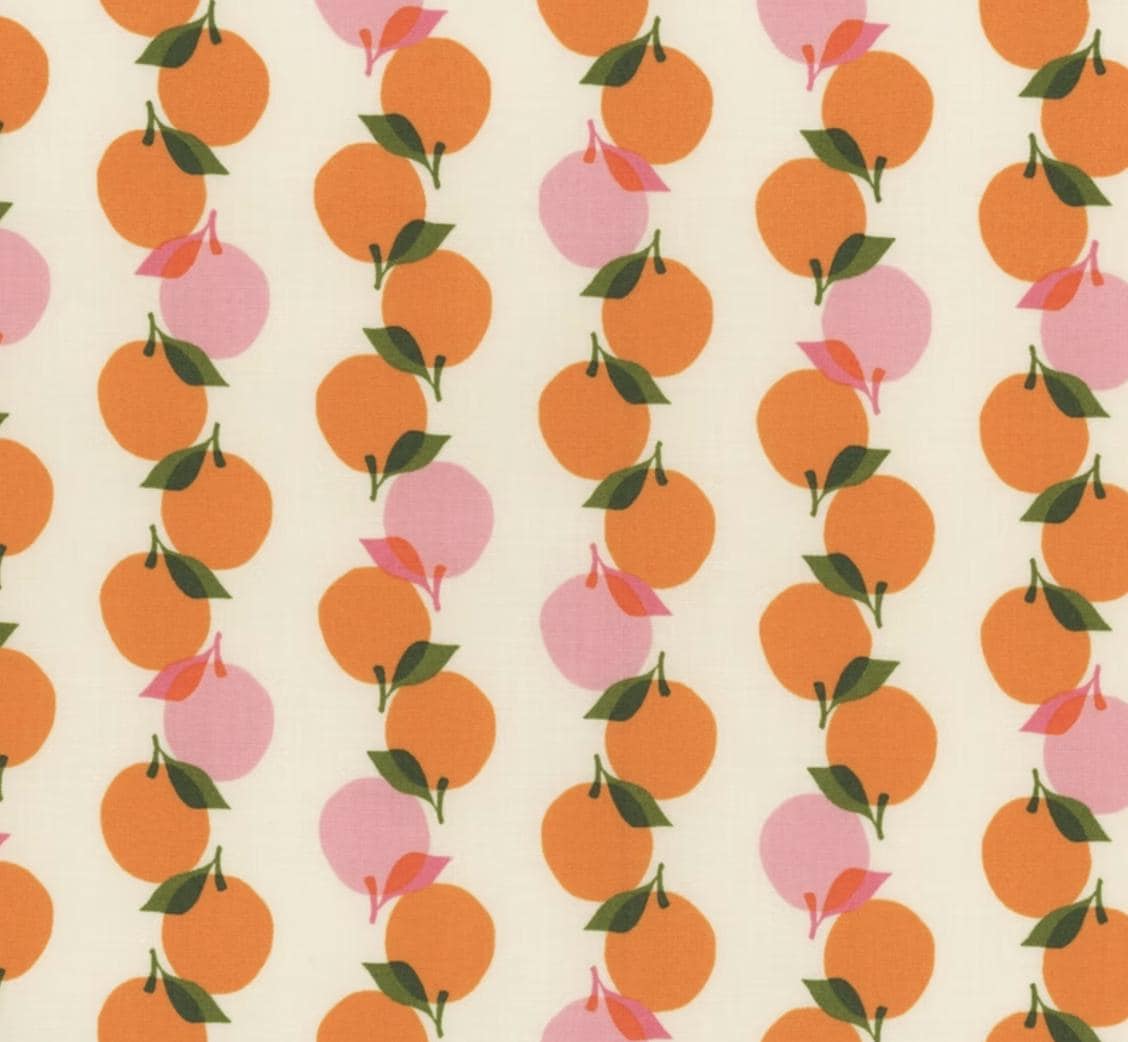 Ruby Star Society Cotton Fabric: Juicy Orange Novelty Print by Melody Miller
