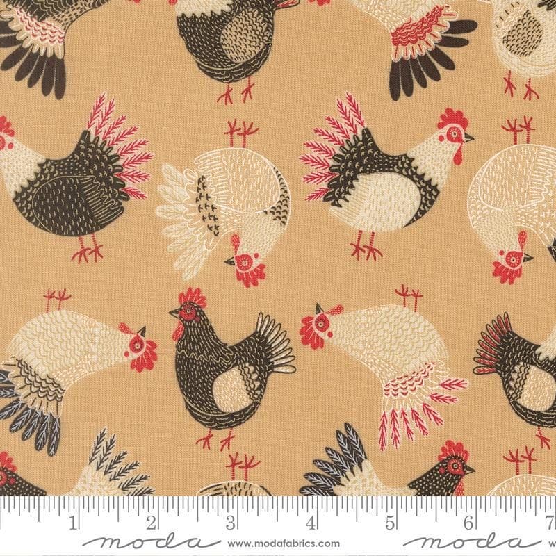 The Henhouse Hay Fabric by Gingiber | Moda Fabrics Yardage | Farmhouse Chicken Quilt Fabric