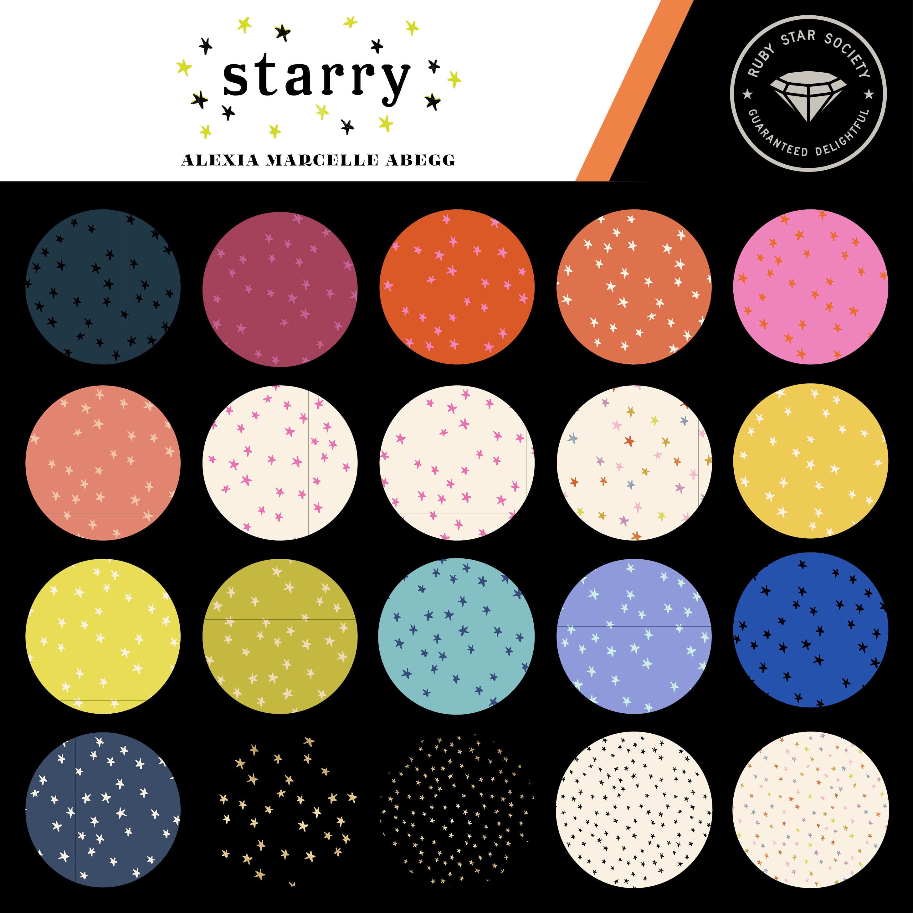 Ruby Star Society Fabric, Starry - Sunshine, Moda, Alexia Abegg, Basics, Quilting, Sewing Supplies, Cotton, Material, Yardage, Yellow White