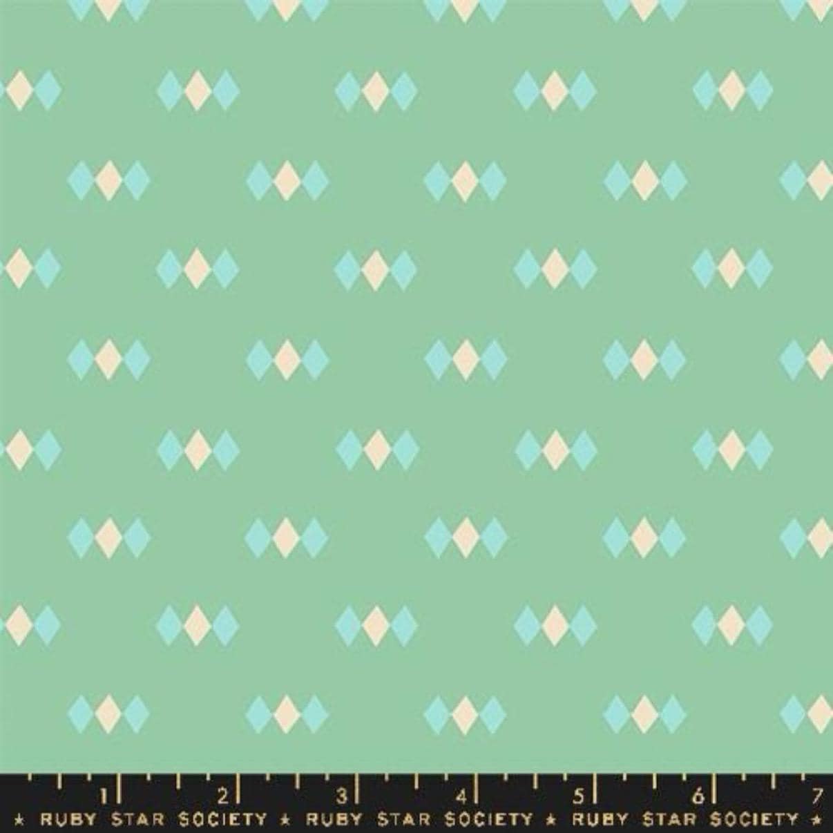 Ruby Star Society Cotton Fabric: Juicy Moss Diamonds Novelty Print
