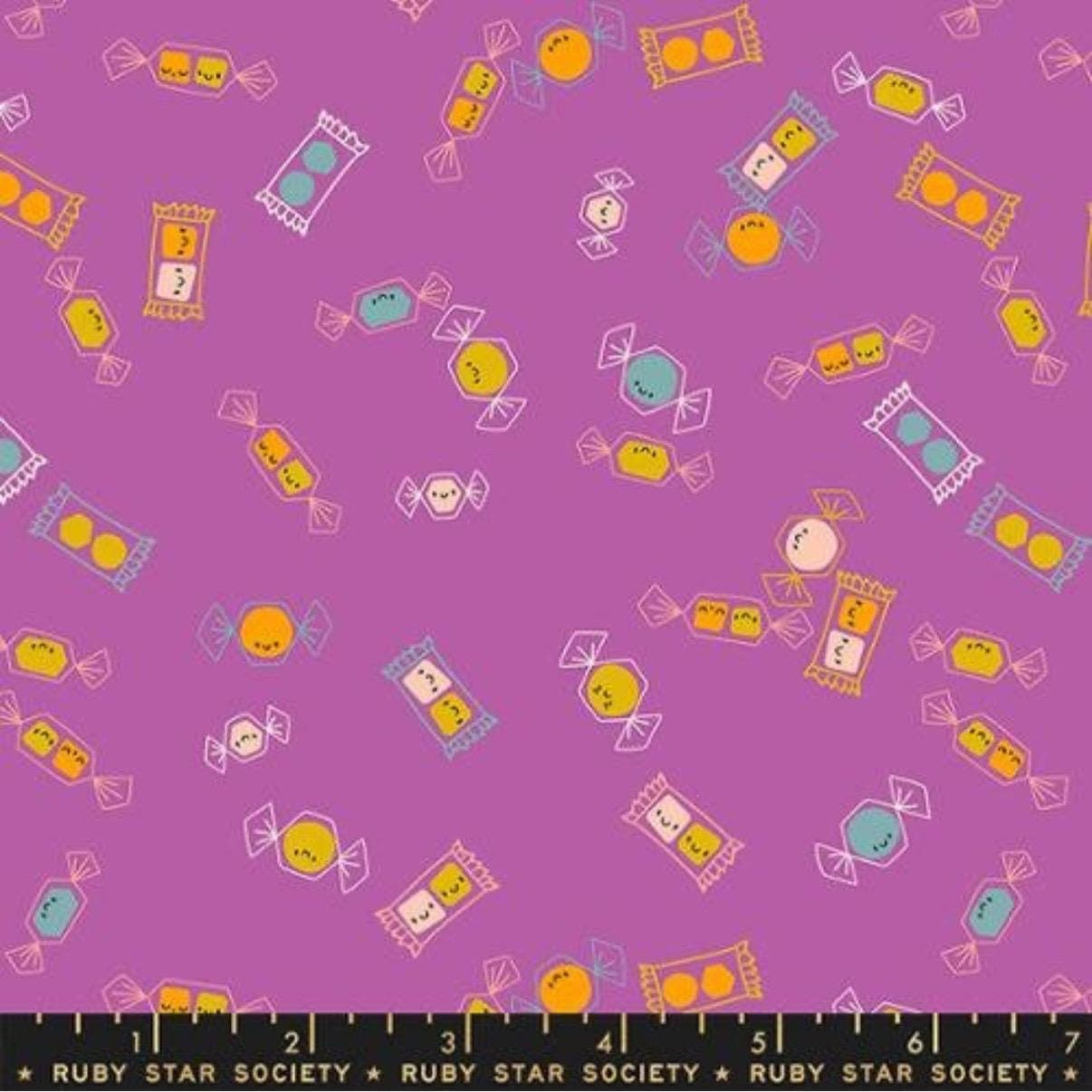 Tiny Frights-Tossed Candy-Witchy,Fabric, Fabric by the Yard, Ruby Star Society, Moda, Halloween Holiday