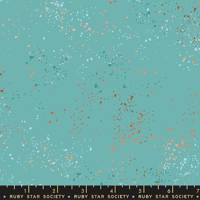 108" Wide Turquoise Speckled Cotton Fabric: Quilt Backing by Ruby Star Society