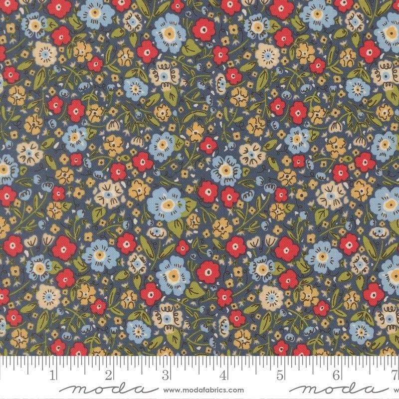 The Henhouse Denim Fabric by Gingiber | Moda Fabrics Yardage | Farmhouse Chicken Quilt Fabric