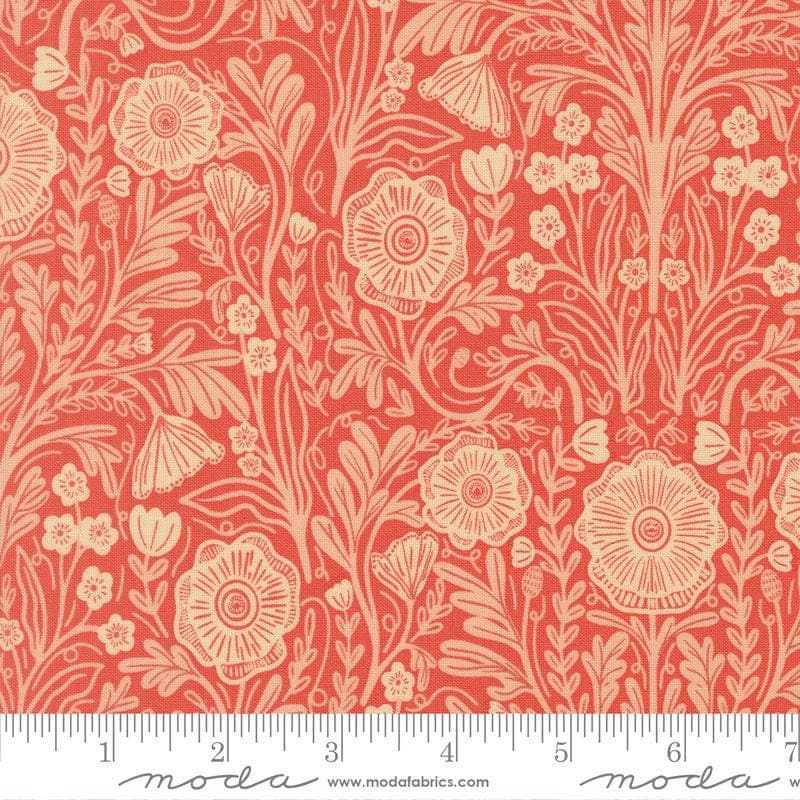The Henhouse Tomato Fabric by Gingiber | Moda Fabrics Yardage | Farmhouse Chicken Quilt Fabric