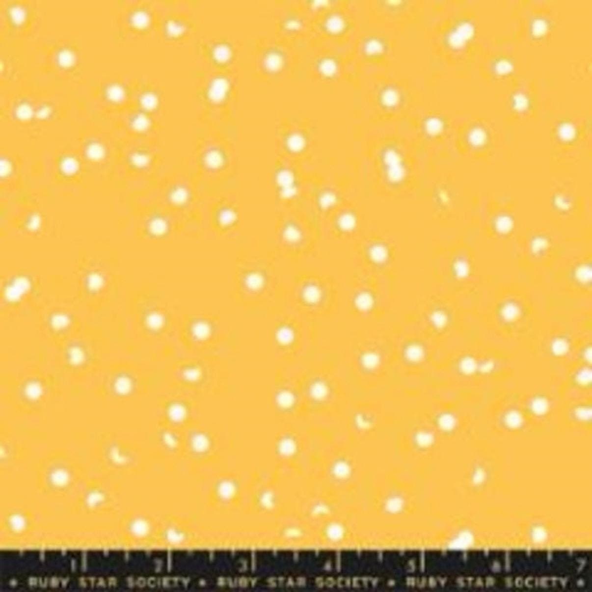 Ruby Star Society Hole Punch Dots Fabric: Bananas Yellow White Cotton