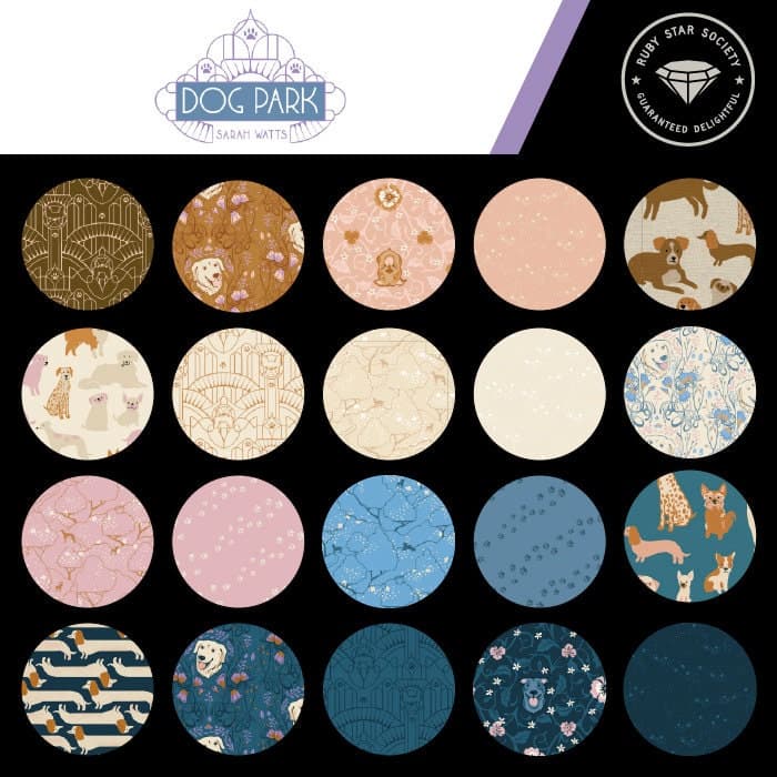 Ruby Star Society Fabric, Dog Park, Pitbull, Shell Natural Cream, Moda, Modern, Sarah Watts, Quilt, Sewing Supplies, Cotton, Continuous Cut