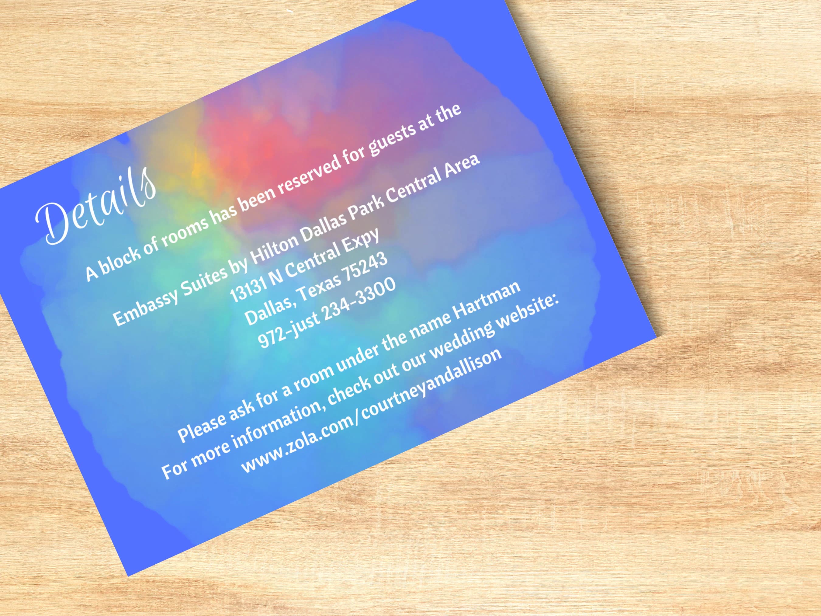 Rainbow Watercolor Wedding RSVP and Details Cards (Digital Download) - image 3