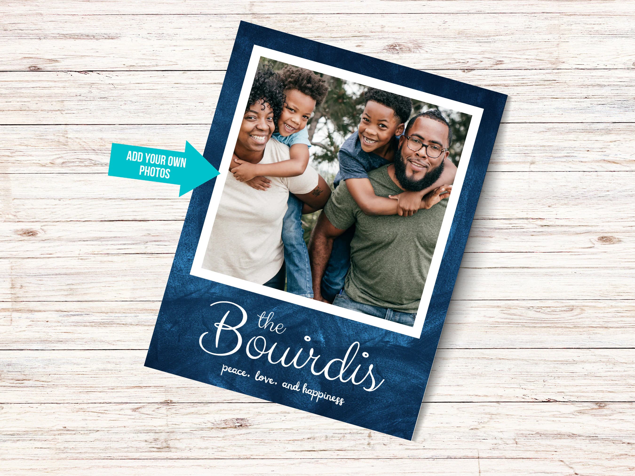 Navy Holiday Card Template: Family Year in Review (Canva Download) - image 2