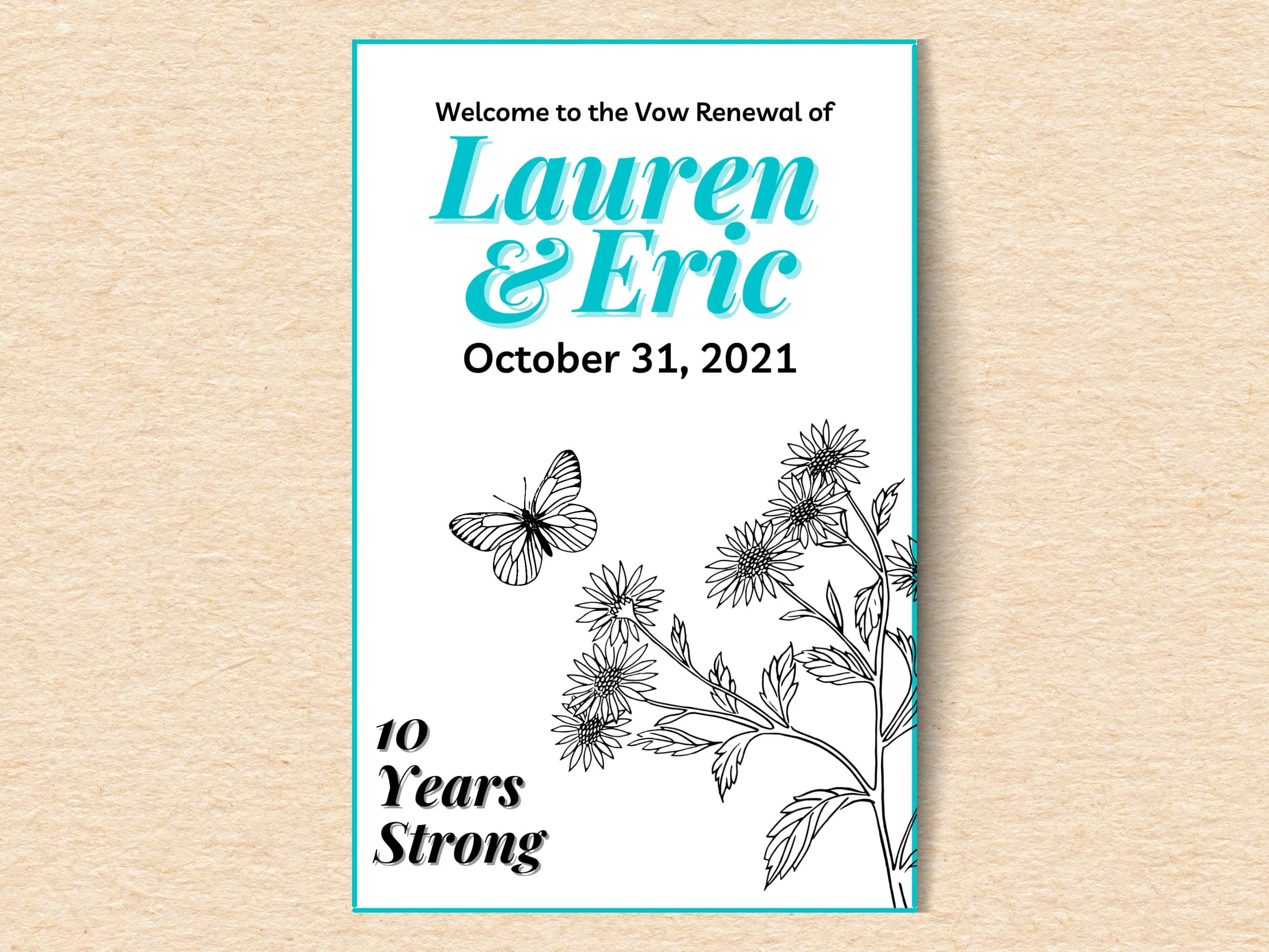 Printable Vow Renewal Program Template: Editable Ceremony Details (Instant Download) - image 2