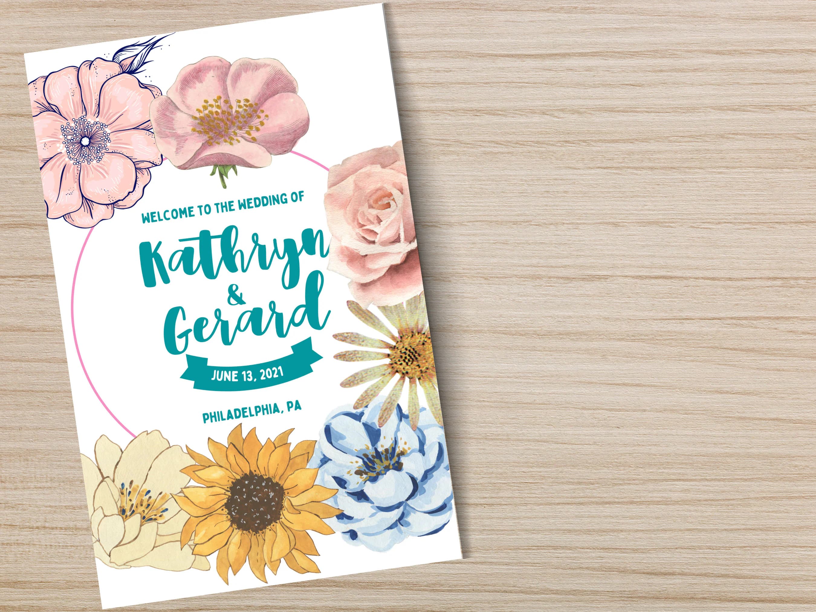 Floral Wedding Program Template: Editable Ceremony Decor (Instant Download) - image 2