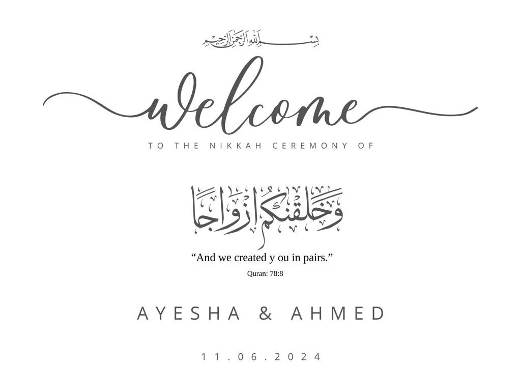 Islamic Wedding Welcome Sign, Nikkah Welcome Sign Muslim Wedding Sign Nikkah Sign Nikkah Decor Printable PW 25 - image 3
