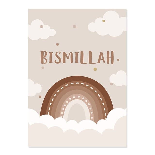 Islamic Kids Wall Art Rainbow Moon Clouds Islamic Kids Islamic Nursery Islamic Kids Wall Posters Islam Nursery islam nursery decor - image 5