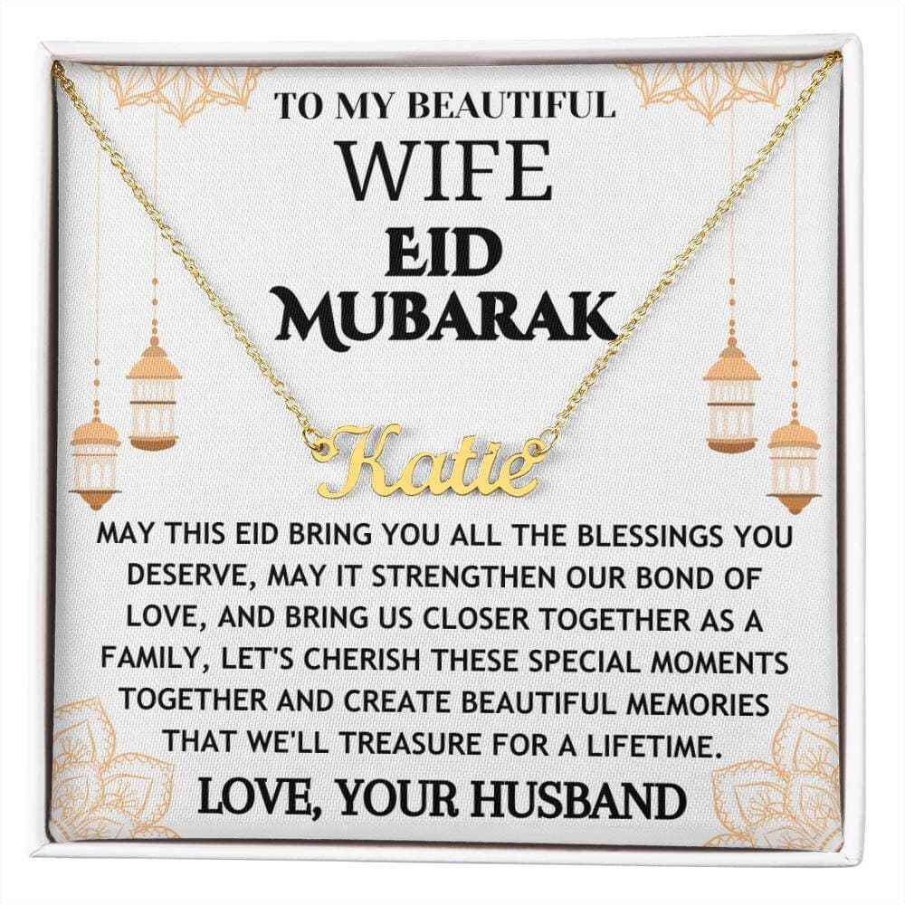 Personalized Eid Gifts for Women, Eid Mubarak Gift For Her, Personalized Name Necklace Eid Gift To My Wife, Eid al-fitr Islamic Gifts - image 4