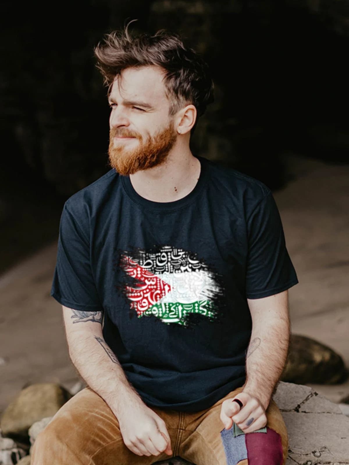 Palestine Flag T-Shirt Design - Arabic Calligraphy Art (PNG Digital Download) - image 3