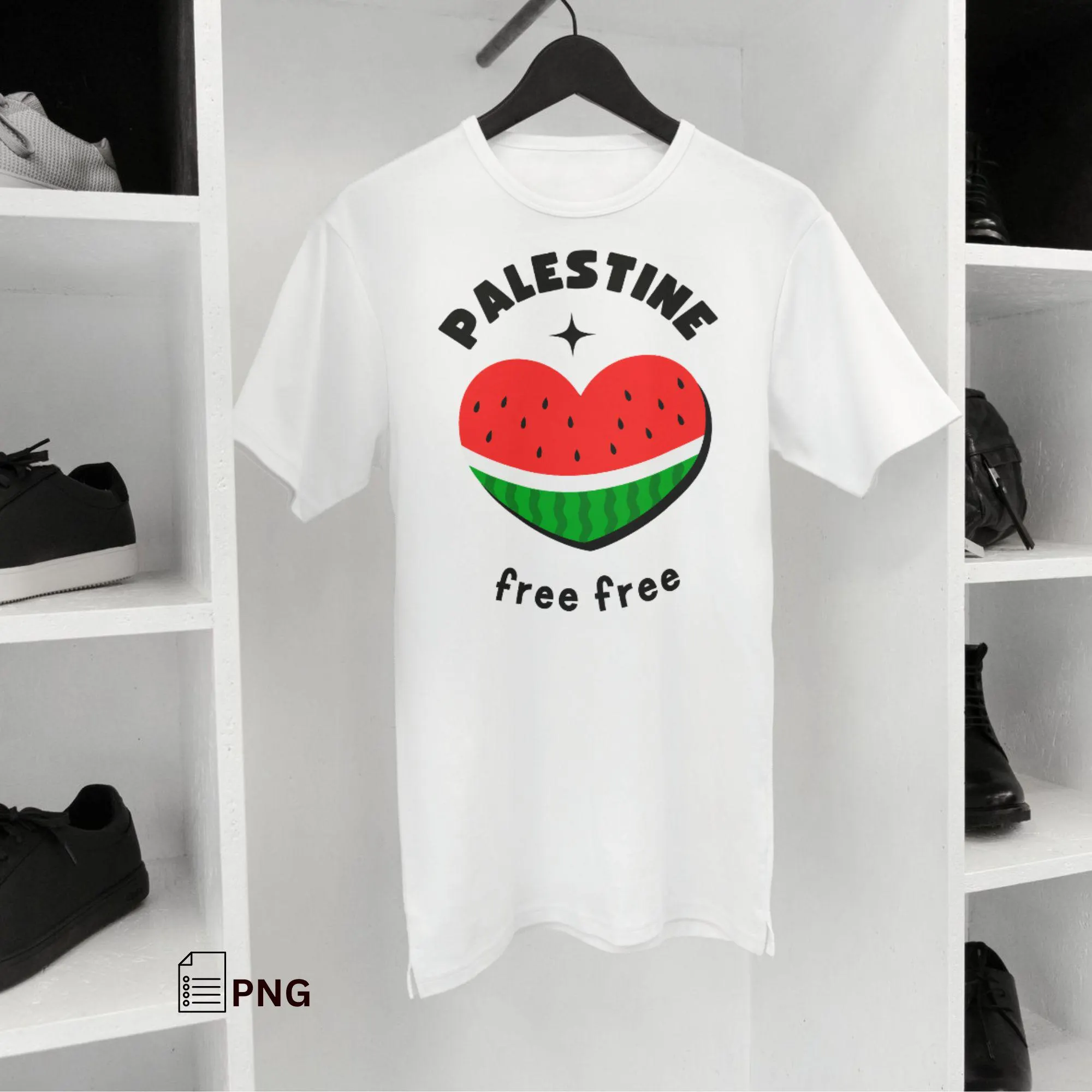 شعار البطيخة تصميم فني فلسطيني ملون قابل للطباعة على المنتجات-Watermelon Logo -Colorful Palestinian Art -Printable Watermelon Design - image 2