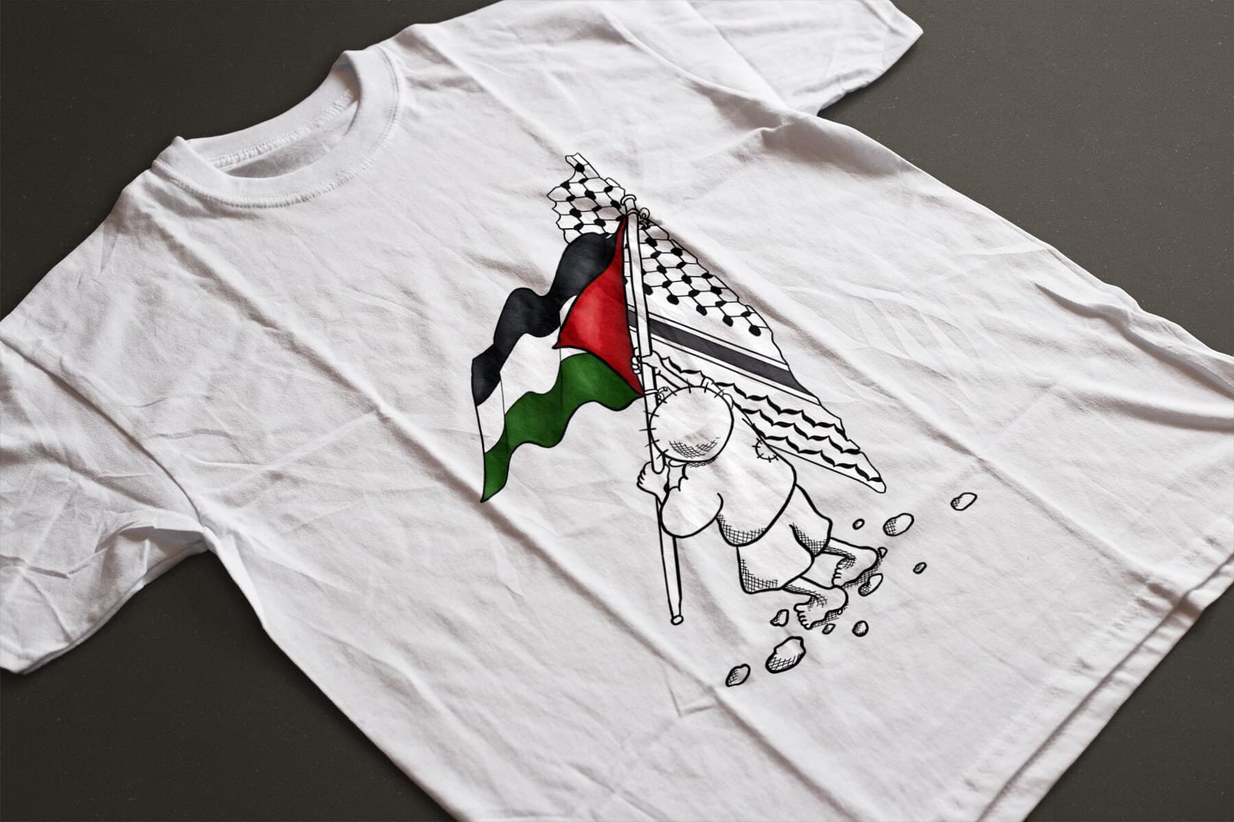 Palestine Flag T-Shirt Design – Gaza, Arabic Calligraphy (PNG Digital Download) - image 4