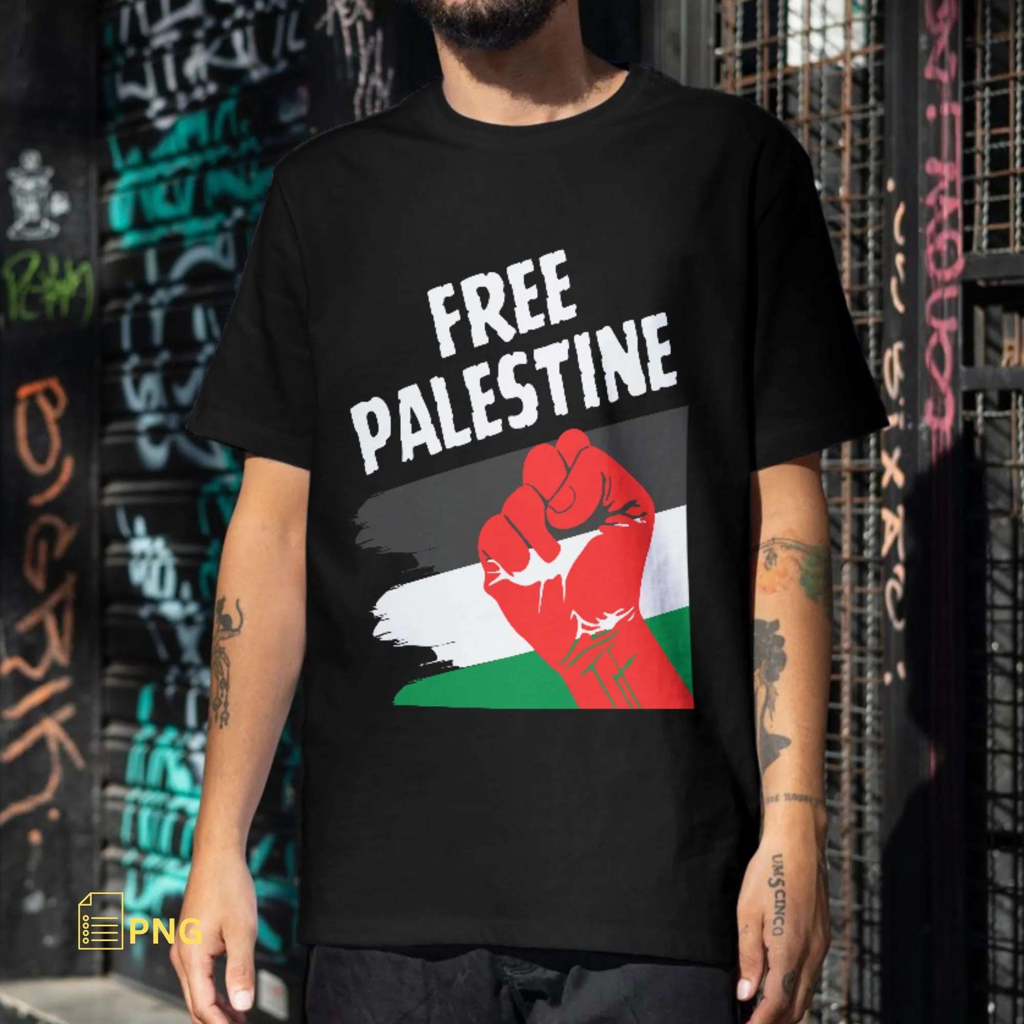 Free Palestine T-Shirt Design – Gaza, Palestinian Flag (PNG) - image 3