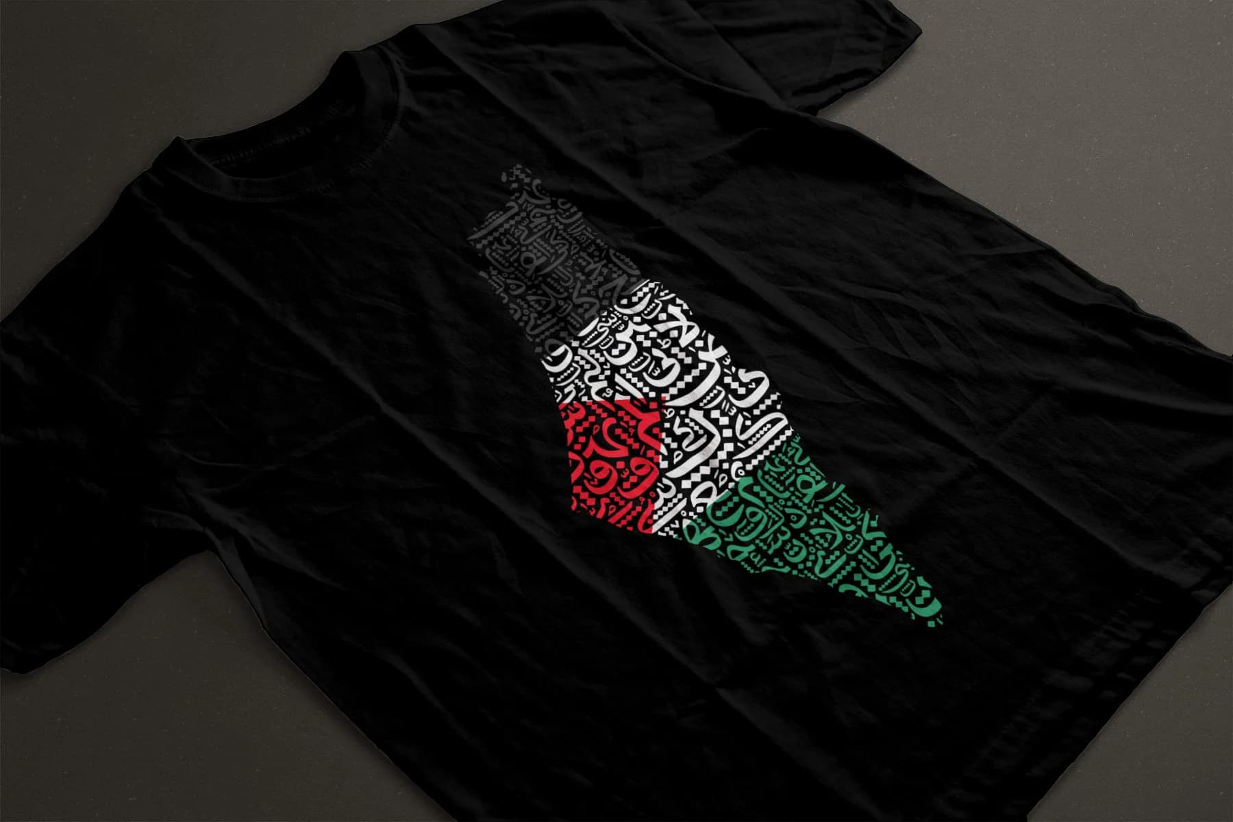 Palestine Flag T-Shirt Design - Arabic Calligraphy Art (PNG Digital Download)