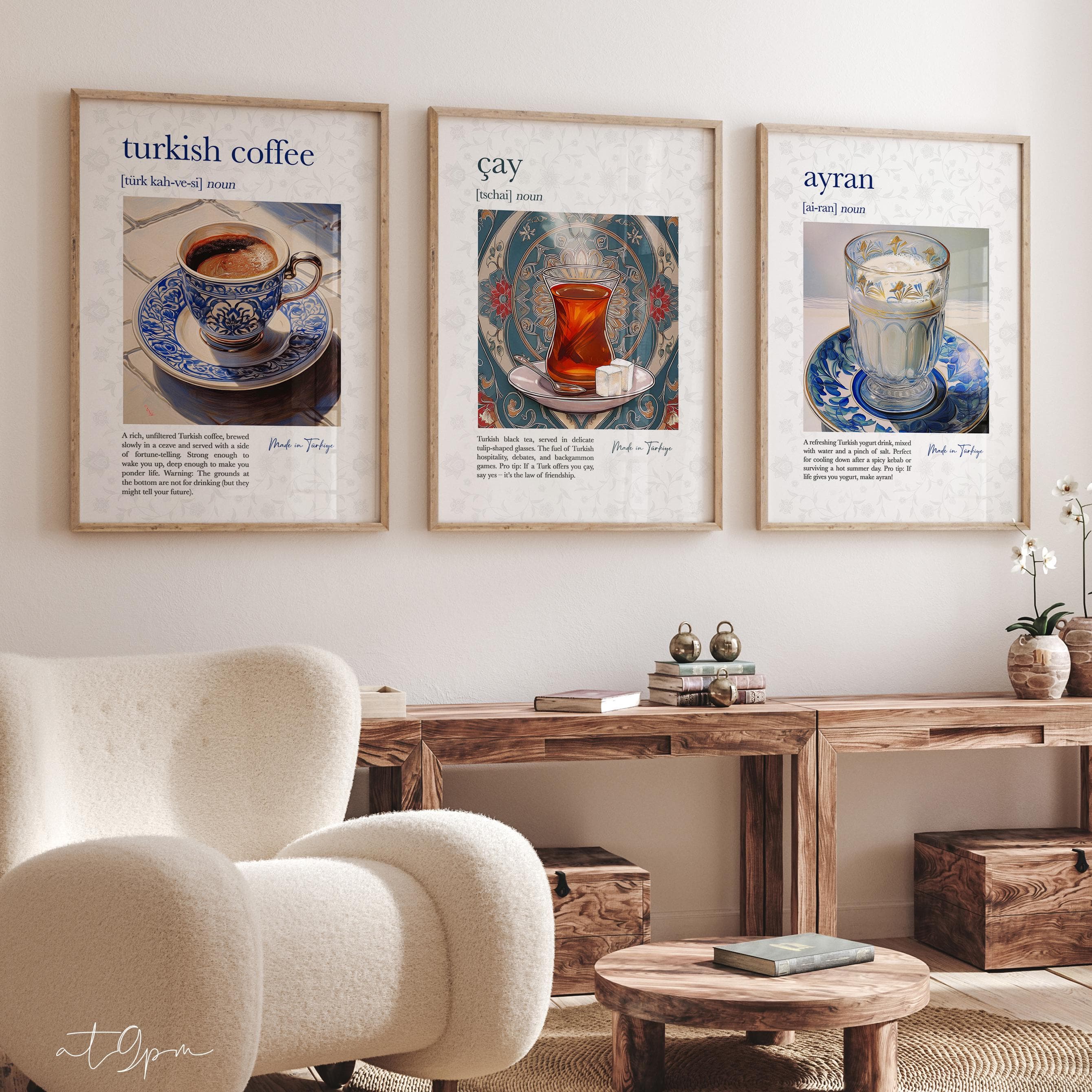 4er Küchen Poster Set - Traditional Turkish Print Bar Wall Art - Coffee Cay Tea Baklava Islamische Wandbilder Home Furniture Premium Paper - image 5