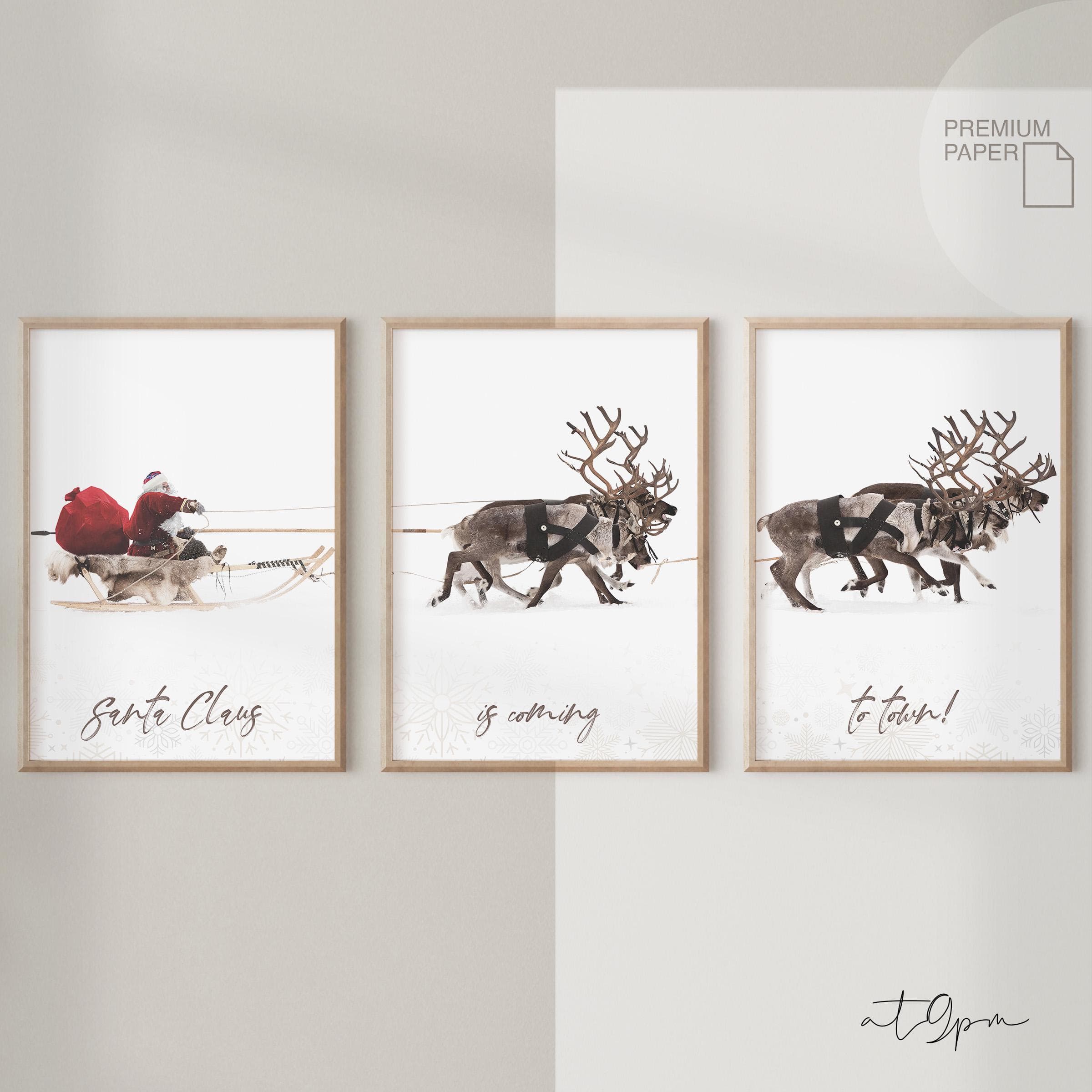 3x Christmas Poster Set - Santa Claus - Xmas Wall Art - Premium Fotopapier matt - Wanddeko - Bilder Wohnzimmer Weihnachsdeko - Weihnachten - image 5