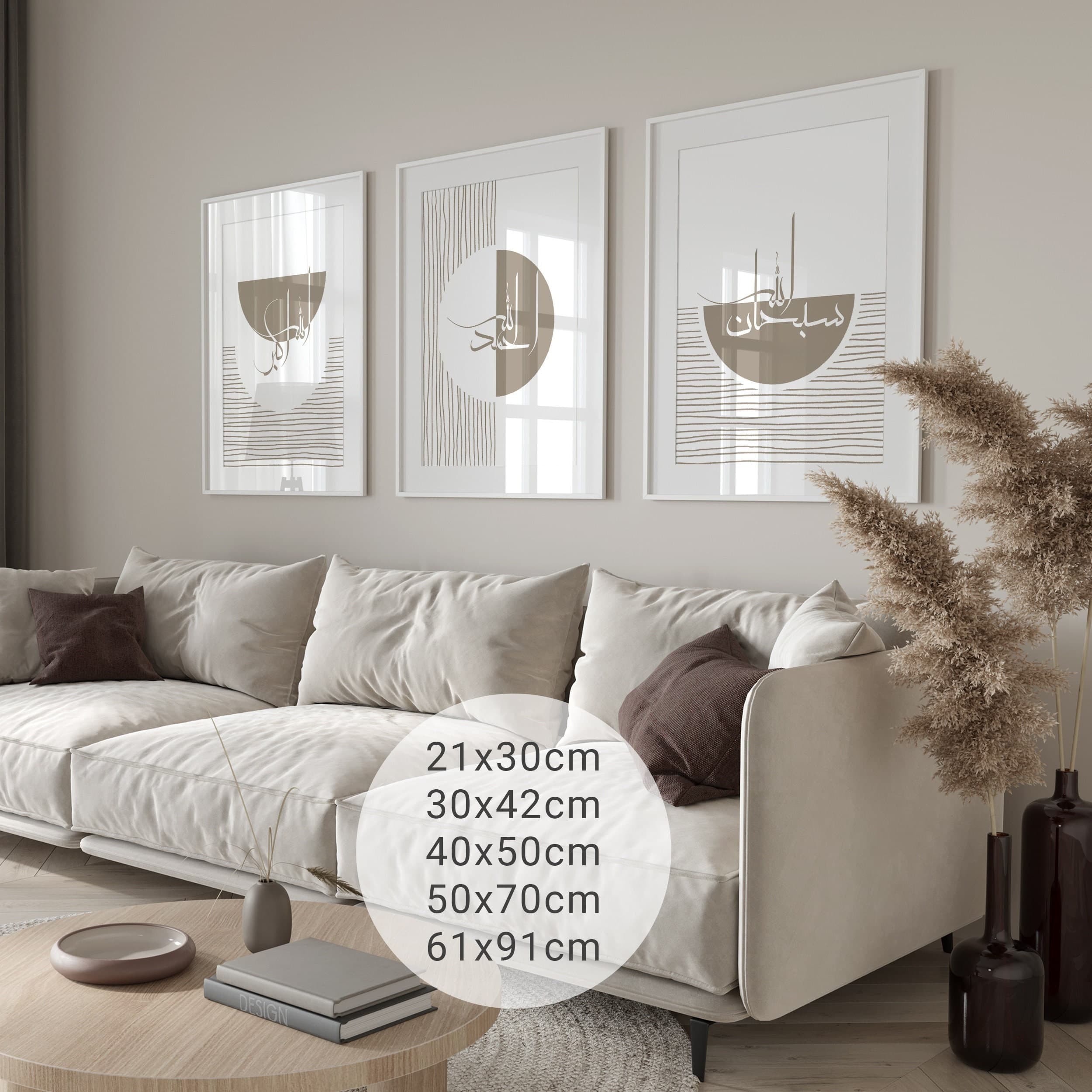 3x Islam Poster Set - Zikr Tasbih Abstrakt - Islamic Wall Art - Islamische Bilder Wohnzimmer - Dekoration - Wanddeko - Wandbehang - Plakat