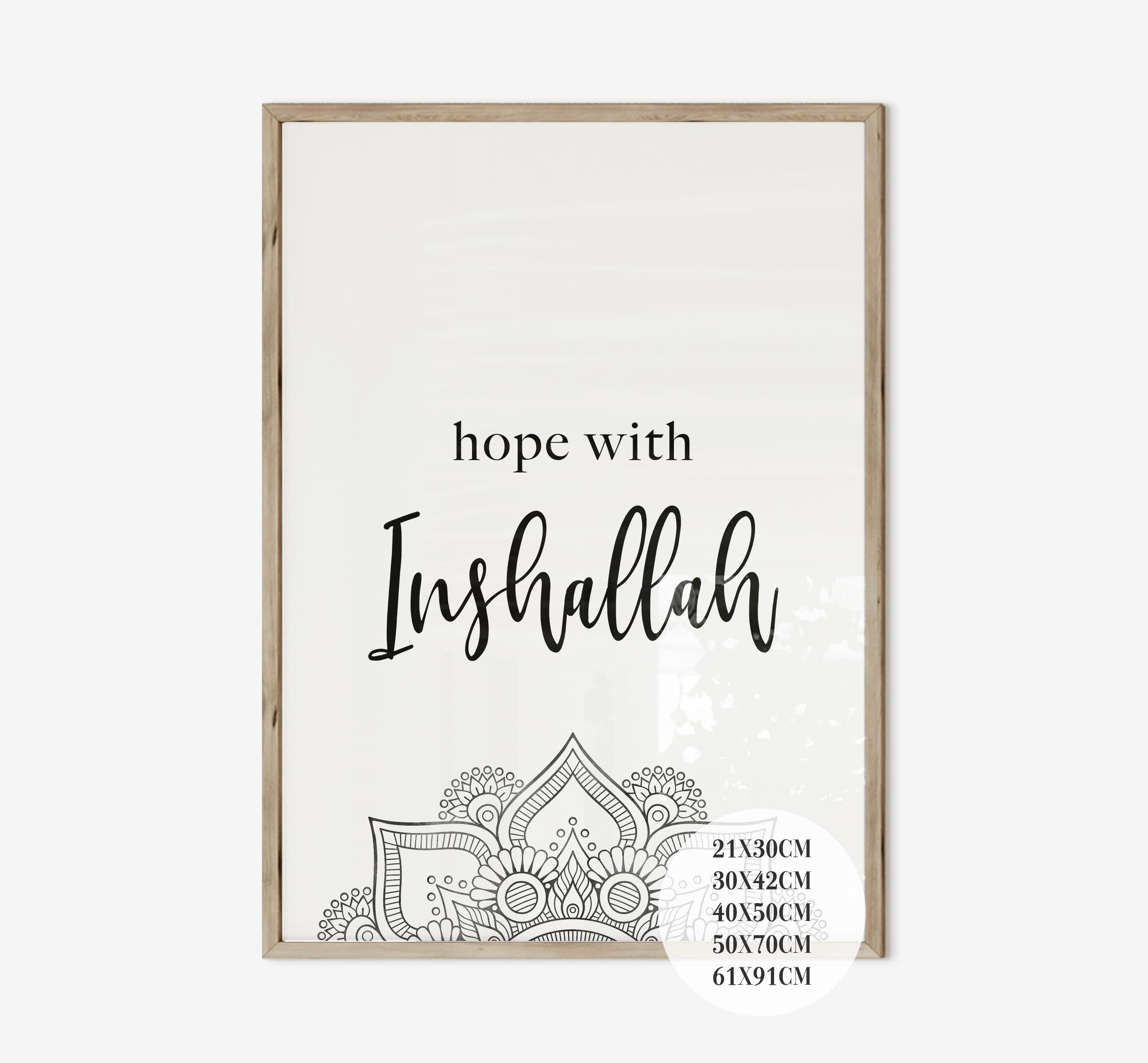 3er Islam Poster Set - Bismillah Hope Alhamdulillah - Islamic Wall Art - Bilder Wohnzimmer - Wanddeko - Wandbehang - Islamische Wandbilder - image 5
