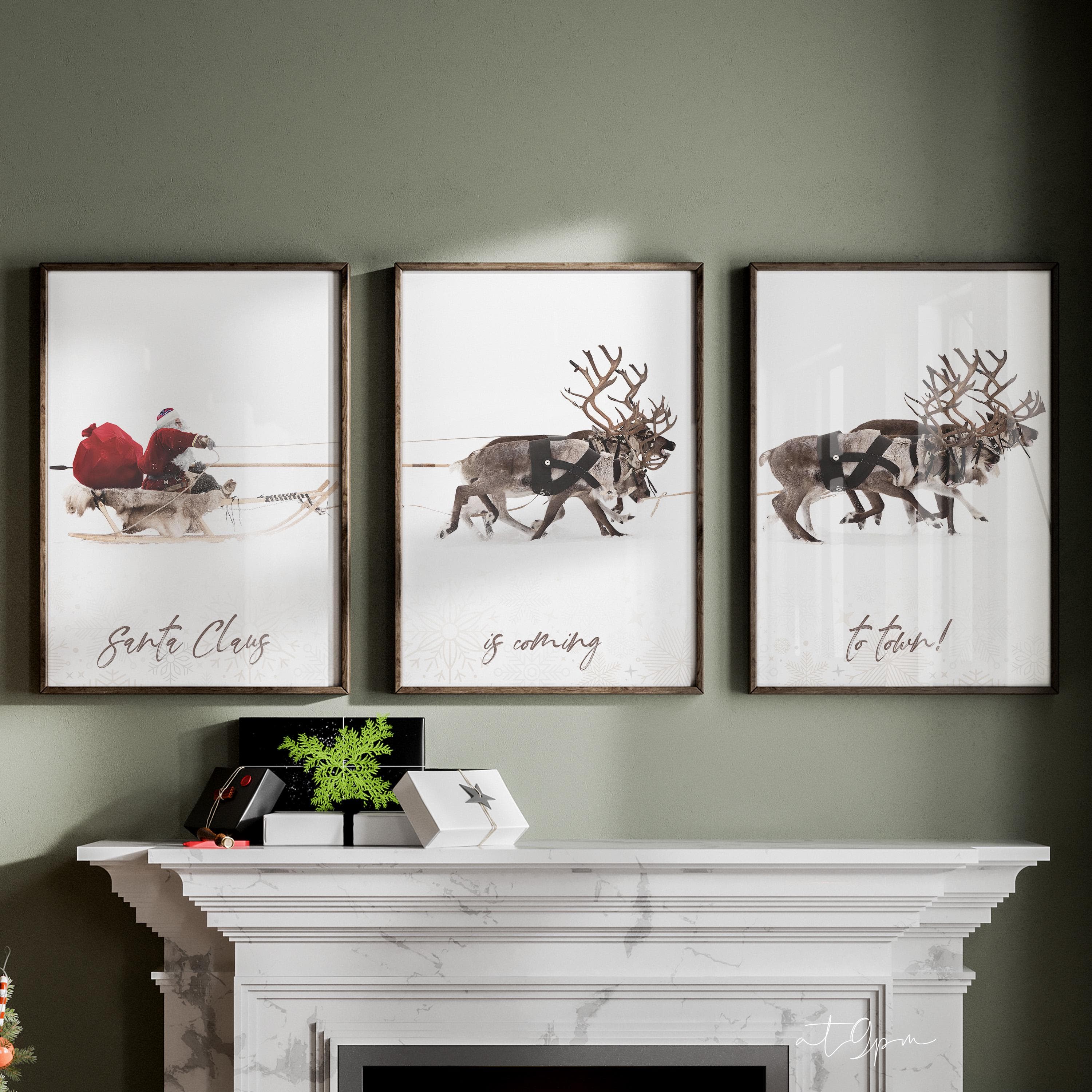 3x Christmas Poster Set - Santa Claus - Xmas Wall Art - Premium Fotopapier matt - Wanddeko - Bilder Wohnzimmer Weihnachsdeko - Weihnachten - image 4