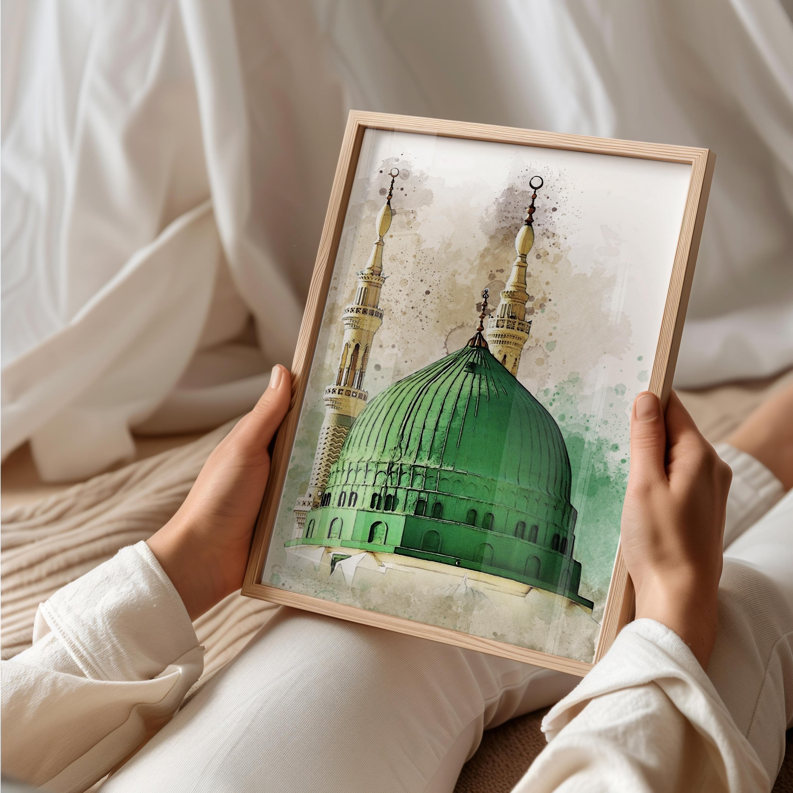 3er Islam Poster Set Green - Bismillah Alhamdulillah - Islamic Wall Art - Bilder Wohnzimmer - Wanddeko - Wandbehang - Plakat - Kunstdruck - image 5