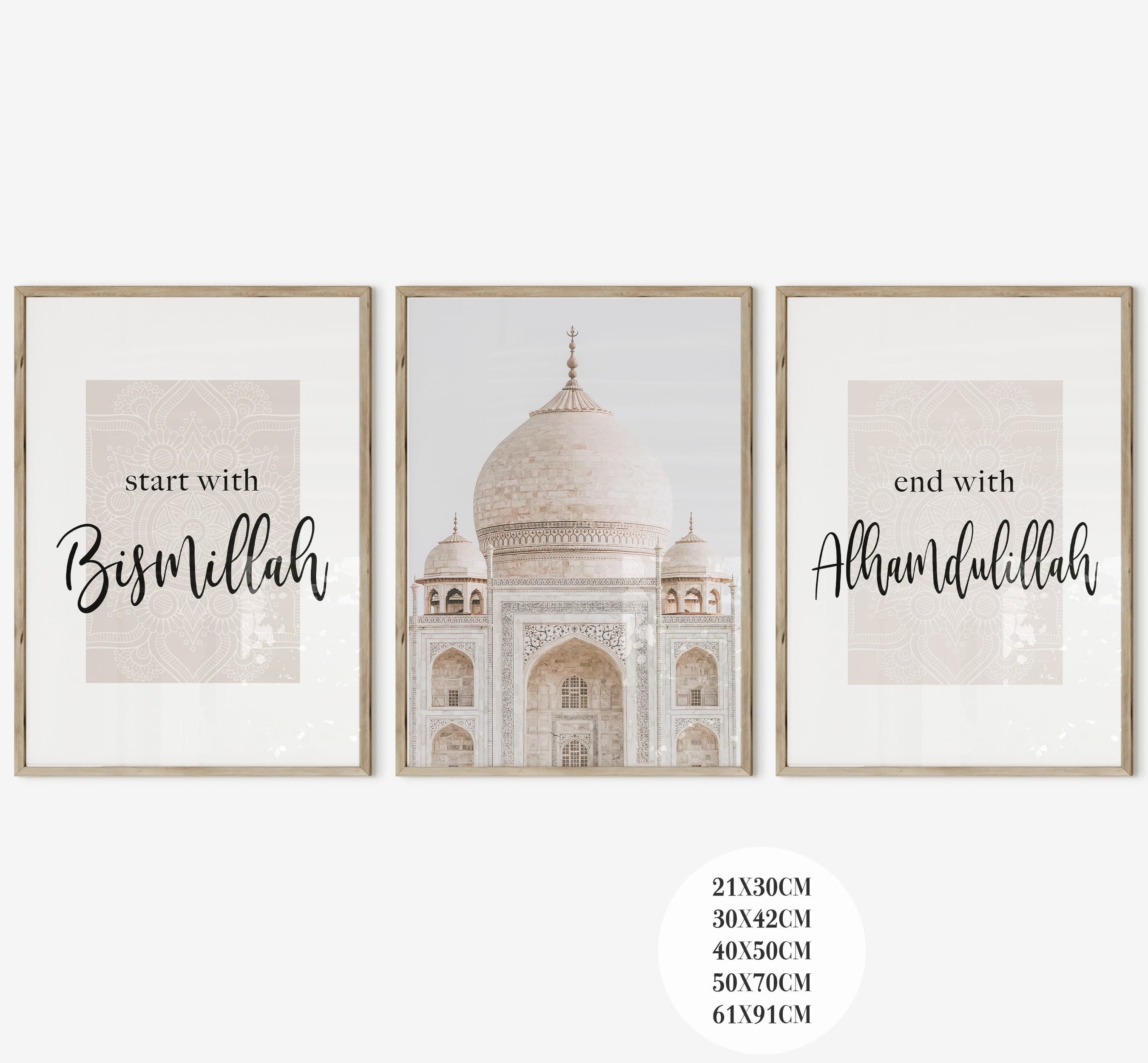 3x Islam Poster Set - Islam Wall Art - Bilder Wohnzimmer - Dekoration - Wanddeko - Wandbehang - Fashion - Kunstdruck Islamic Poster Geschenk - image 3