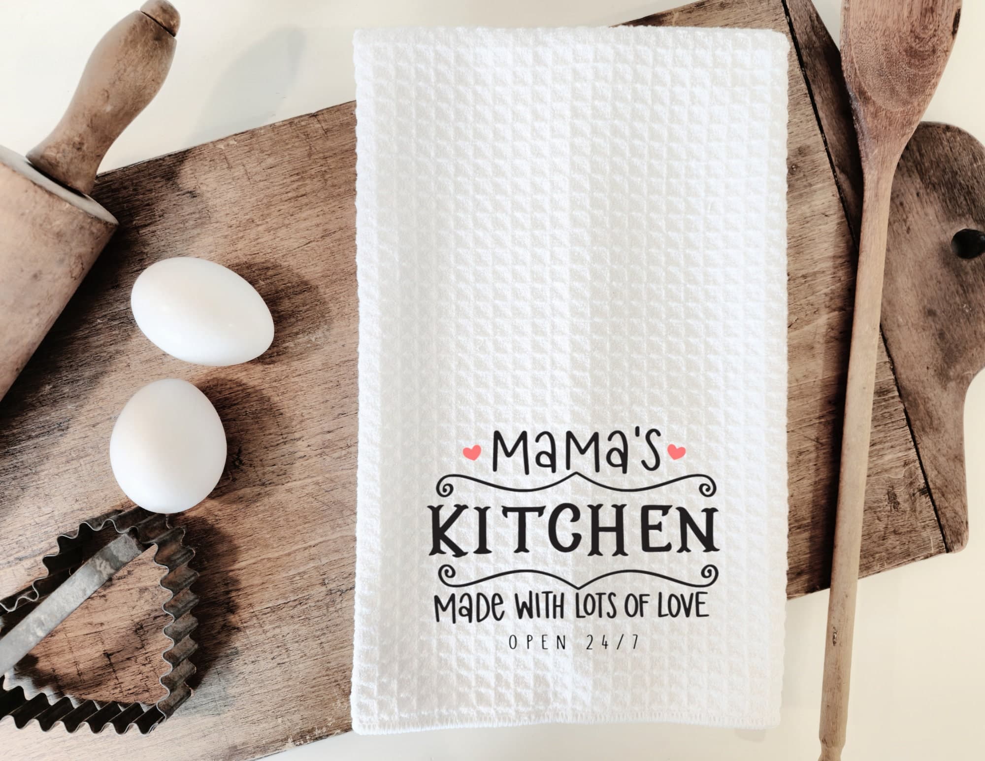 Mama's Kitchen towel, Custom Waffle Weave Dish Towel, Kitchen Towel, Housewarming Gift, Mother's day, Mom's kitchen towel, Kitchen décor
