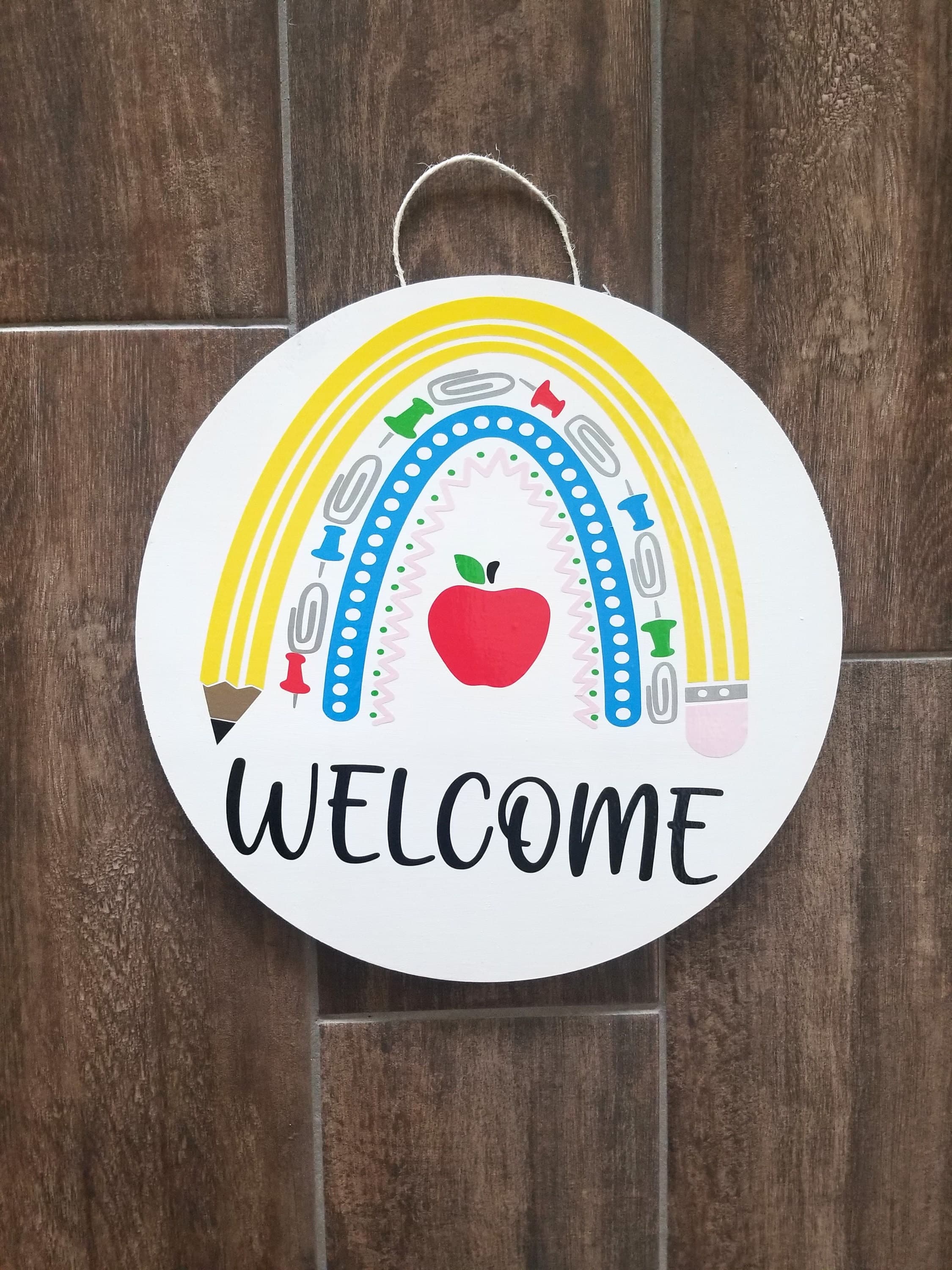 Welcome to our classroom door sign, CLASSROOM, classroom door hanger, classroom décor, gift for teachers, school décor, personalized sign - image 3