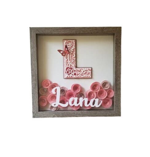 Personalized Shadow box with name, 9x9 shadow box, custom, personalized, shadow box, baby girl gift, newborn gift, framed gift - image 5