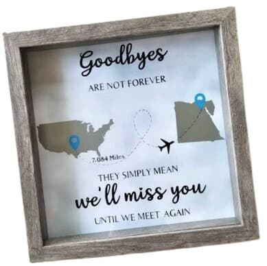 Farewell Personalized 9X9 Flower shadow boxes, shadow box, custom shadow boxes, Farewell gift, shadow box, Maps, Goodbye, Travel - image 5