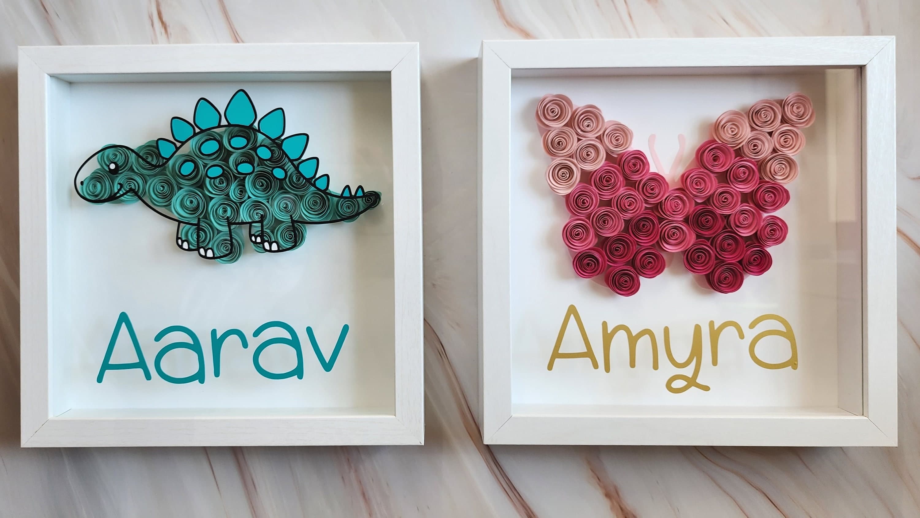Butterfly Personalized 9X9 Flower shadow boxes, Baby gift,Name shadow box, custom shadow boxes,paper flowers,Custom Name shadow box, flowers - image 4
