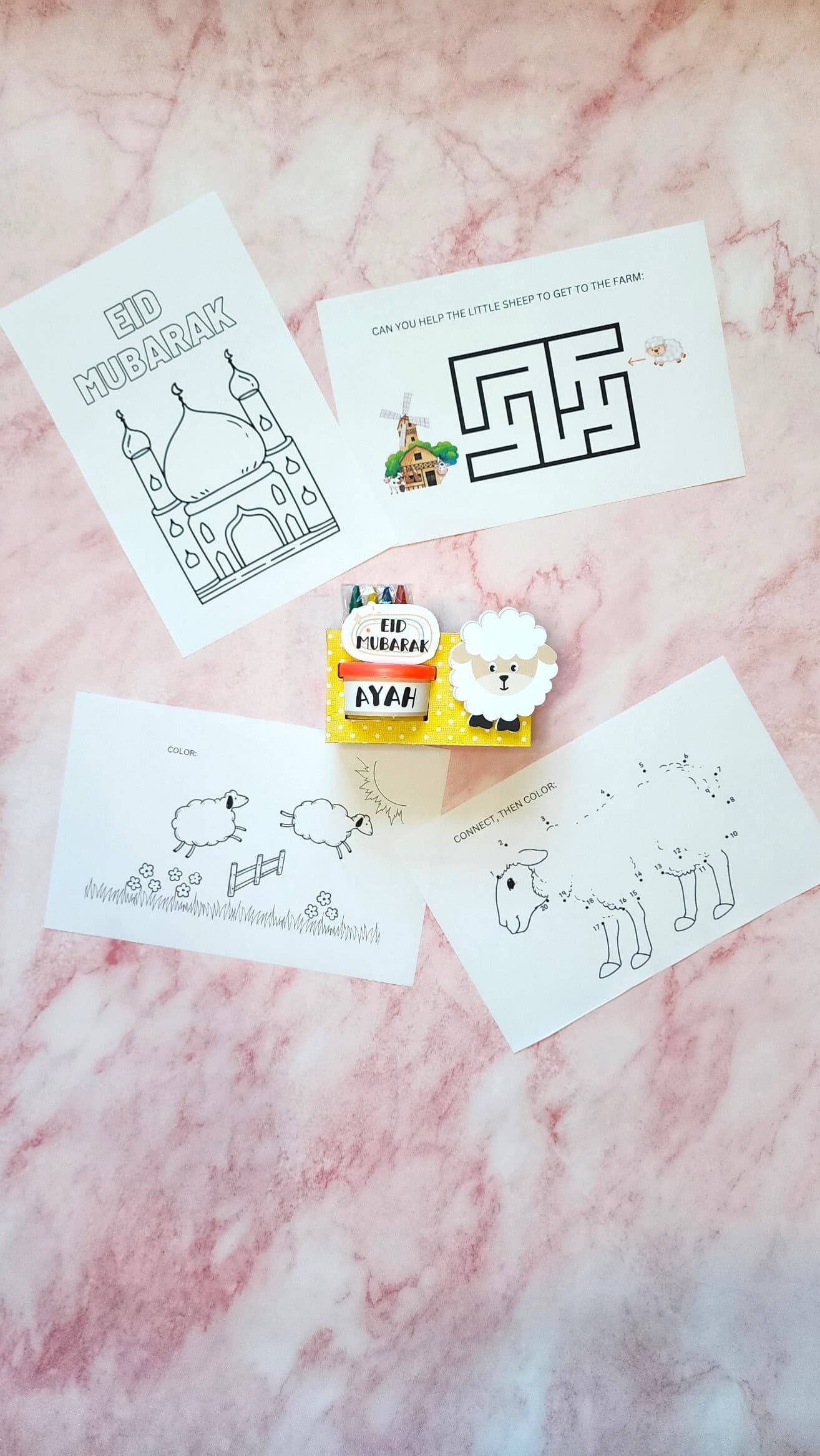 Eid activities box, Eid for kids, Eid activity station, Play-Doh and Crayon, Coloring box, Crayon box, Play-doh Favor box,EID, Eid Al-Adha,