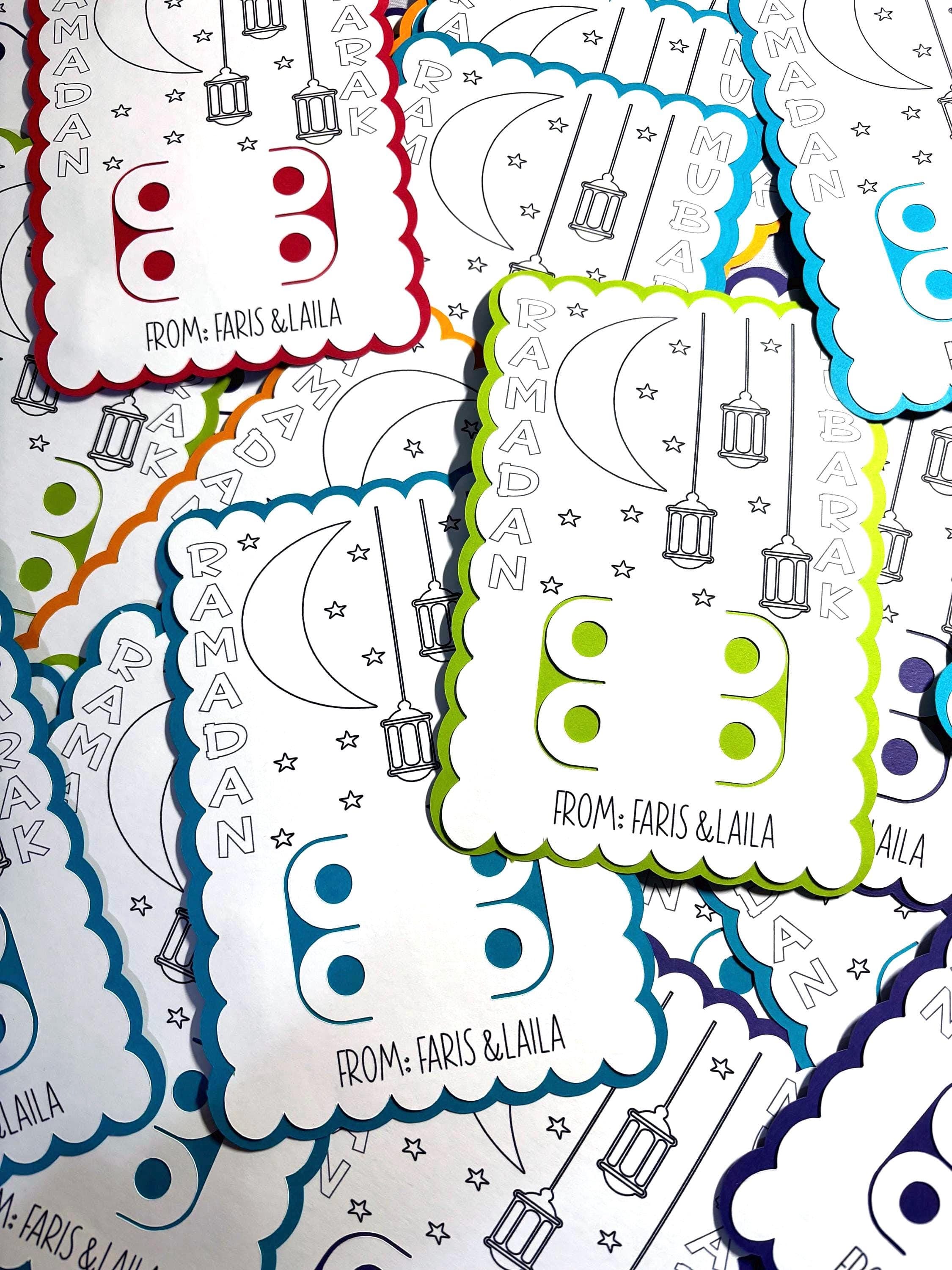 Ramadan Coloring Card Set With Crayons, Gifts For Kids/Classmates/Students, Eid Cards, Eid Crayon Holder Card, Coloring cards, Eid gifts - image 5