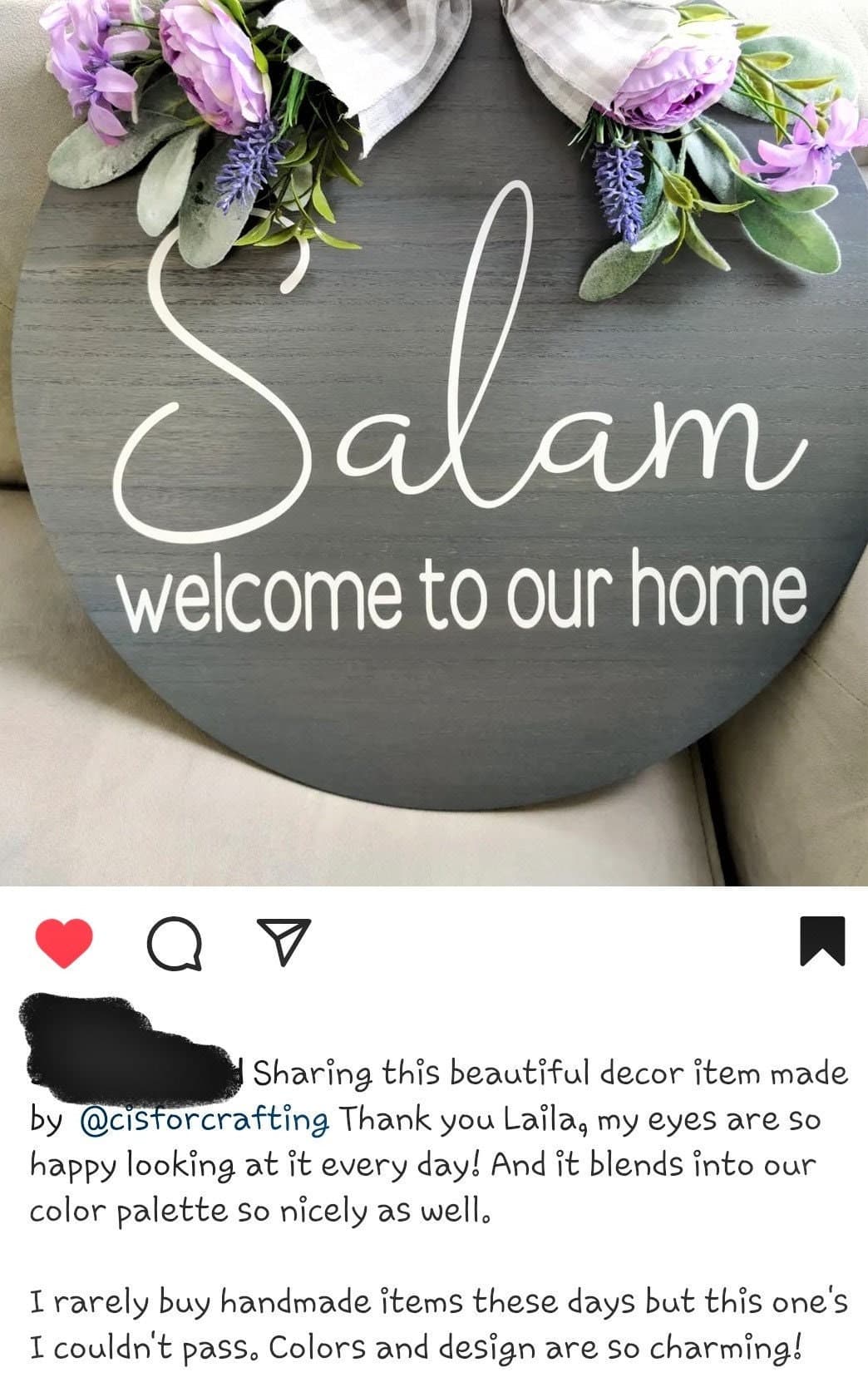 Salam Door Sign, WELCOME, Welcome to our home, Wood Round Welcome Sign, Front Door Décor, Hanger, Door Wreath, Home Décor, Islamic Décor - image 5