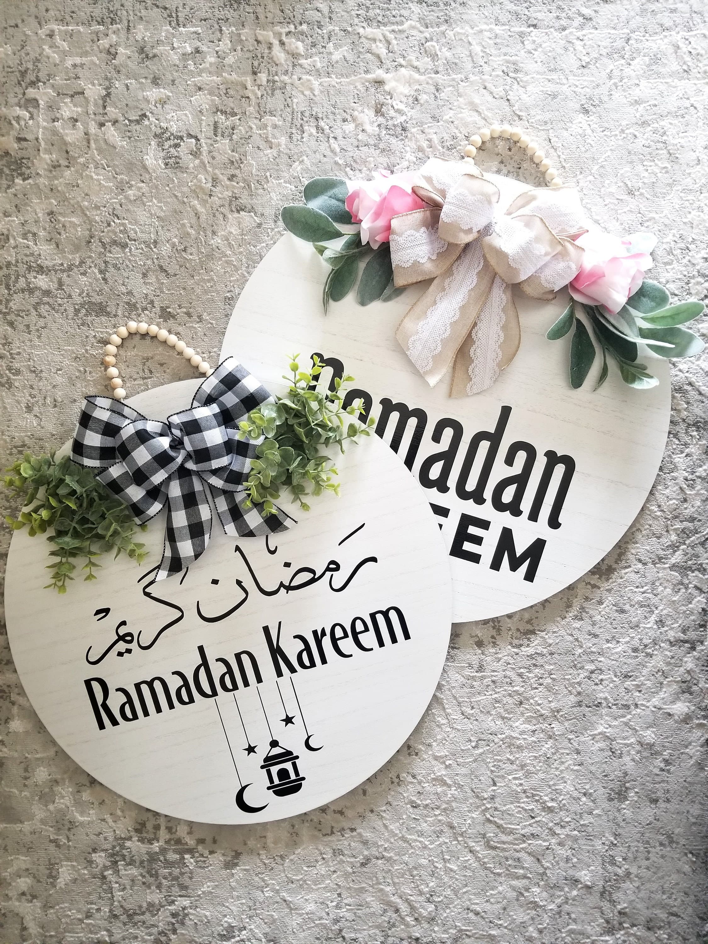 Ramadan Door Sign, Ramadan décor, Ramadan wreath, Ramadhan,Ramadan Mubarak Sign, Ramadan, Ramadan sign, Wood round sign,  Islamic Home Décor - image 3