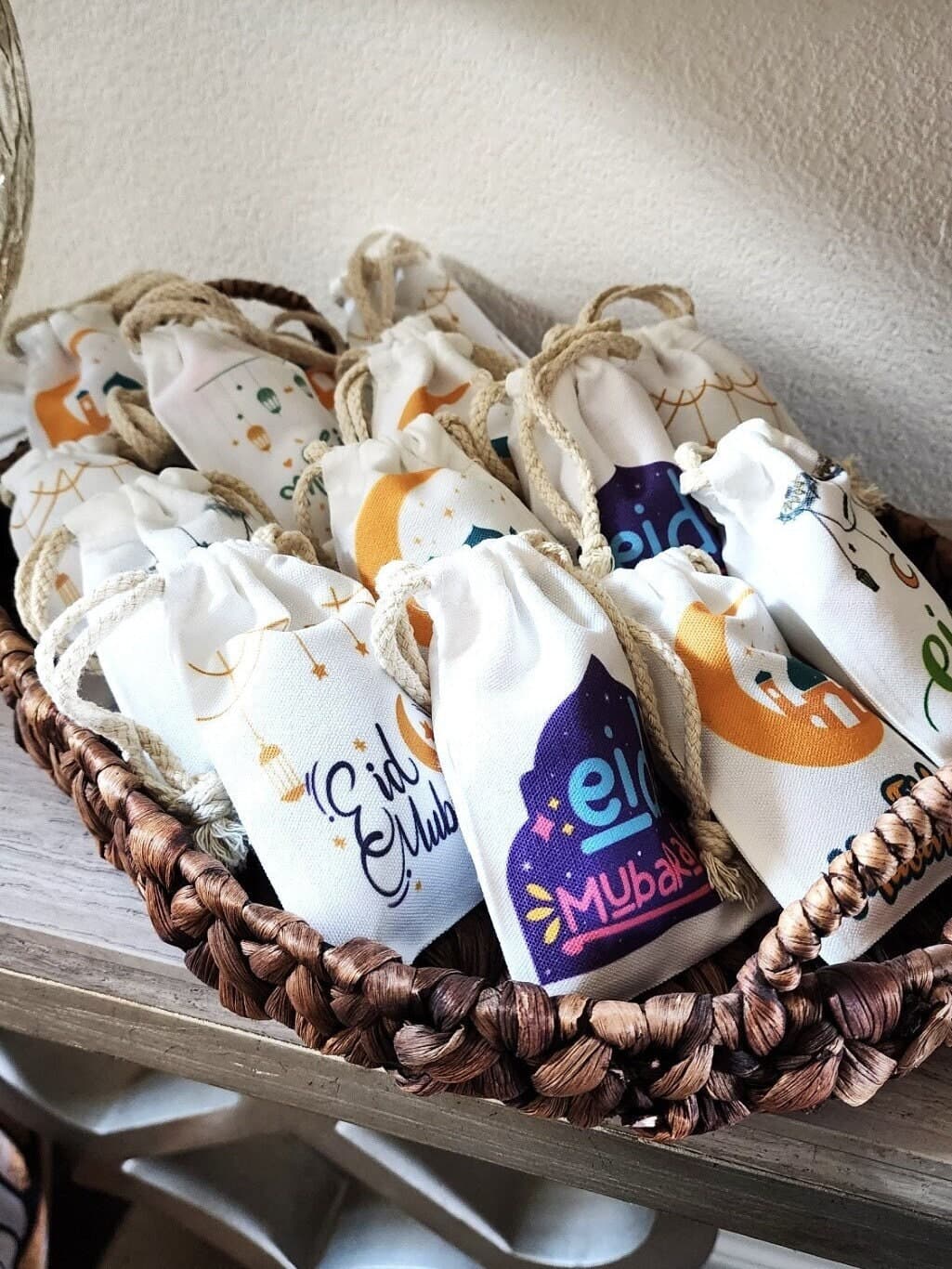 Bags for Eid ,Personalized drawstring Bag, EID, Eid goodie bags, Eid gift bags, Eid Al-Adha, Eid Al-Fitr, Drawstring bags, Eidi bag,Eid gift