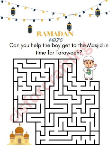 Ramadan Masjid Maze, Masjid maze, Ramadan Game, Printable Activity, Instant Download , Family Games for Ramadan, Ramadan and Eid, Printable