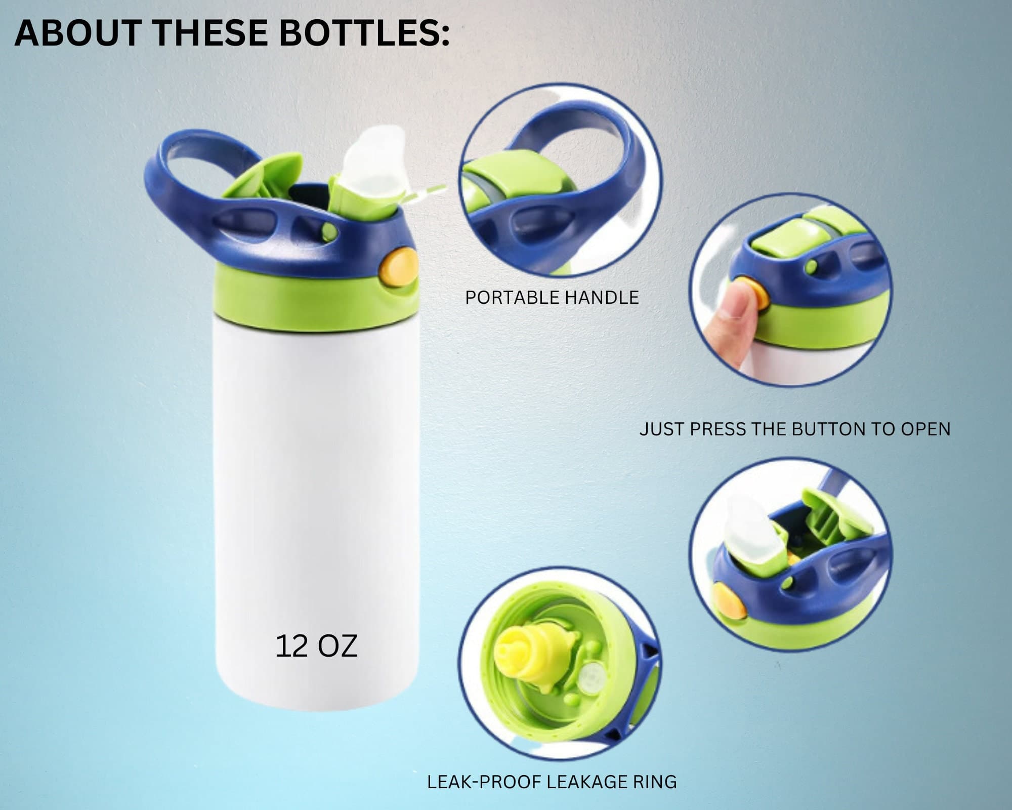 Personalized Flip Top Water Bottle, Custom School Water Bottle, Custom Sports Bottle, Back to School, Girls School Bottle, 12 oz - image 4